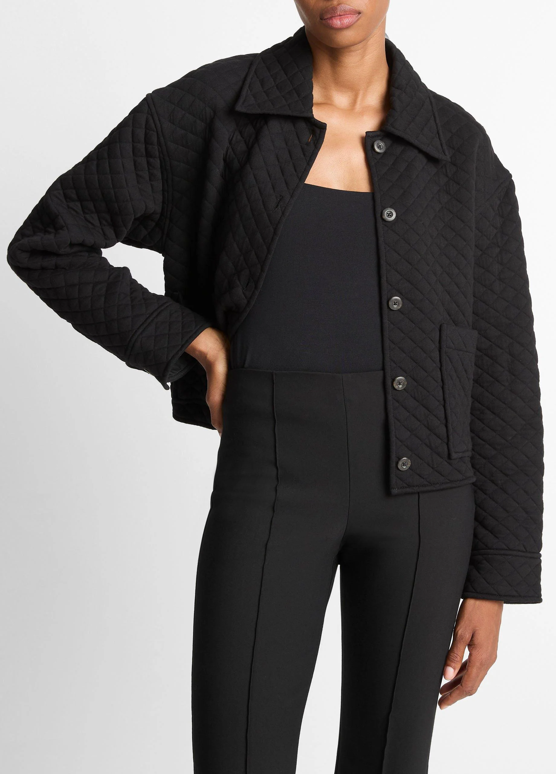 Quilted Cotton-Blend Collared Jacket - 1