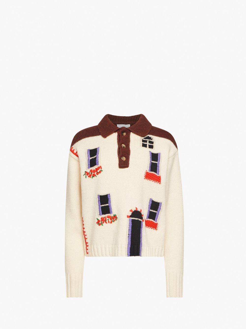 HOUSE' INTARSIA POLO SWEATER - 1