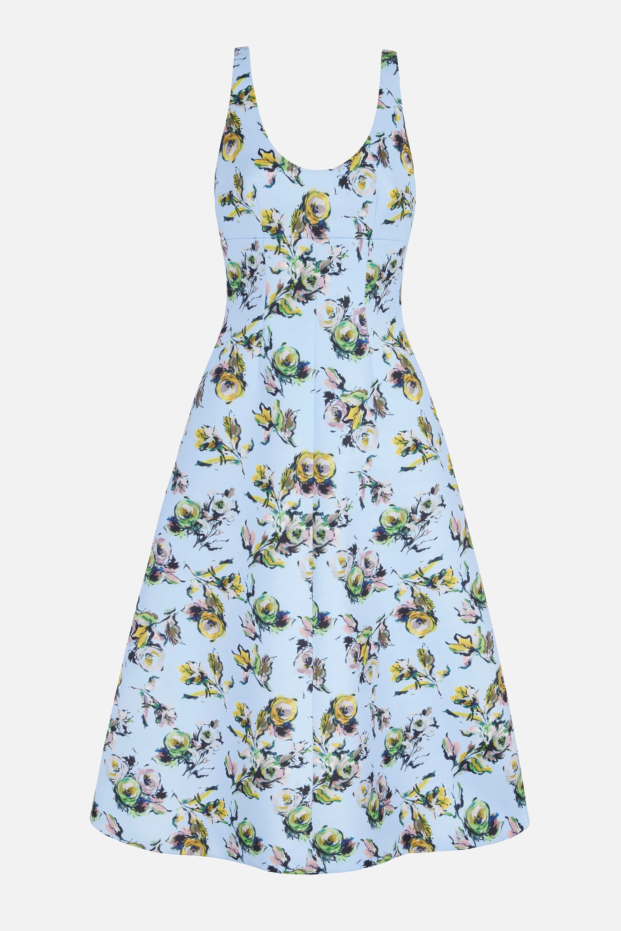 Abella Dress In Yellow & Green Floral Print Genzianella - 1