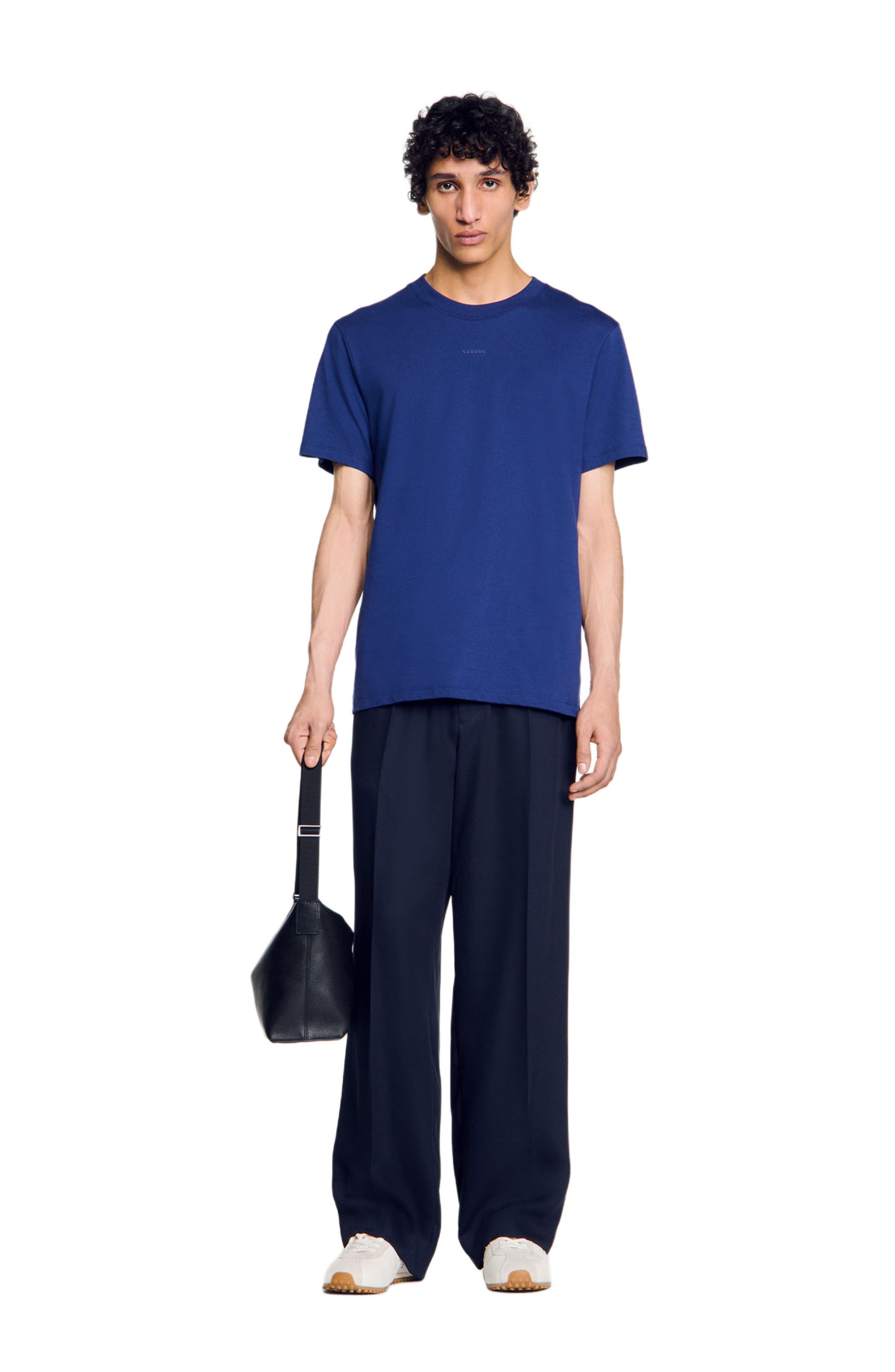 SANDRO Cotton T-shirt with logo in Royal Blue at Nordstrom - 6