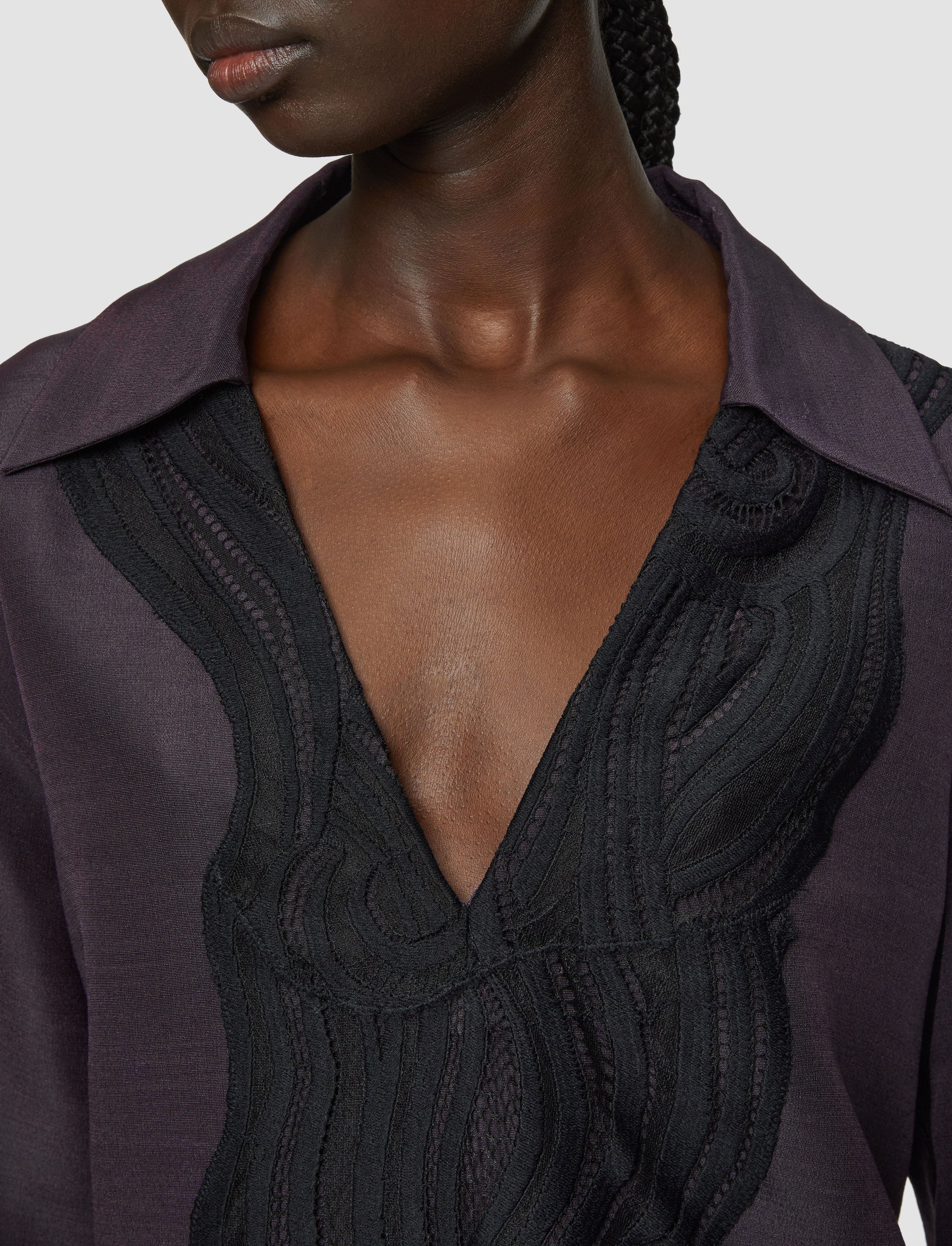 Madrid Evening Silk Blend & Lace Blouse - 5