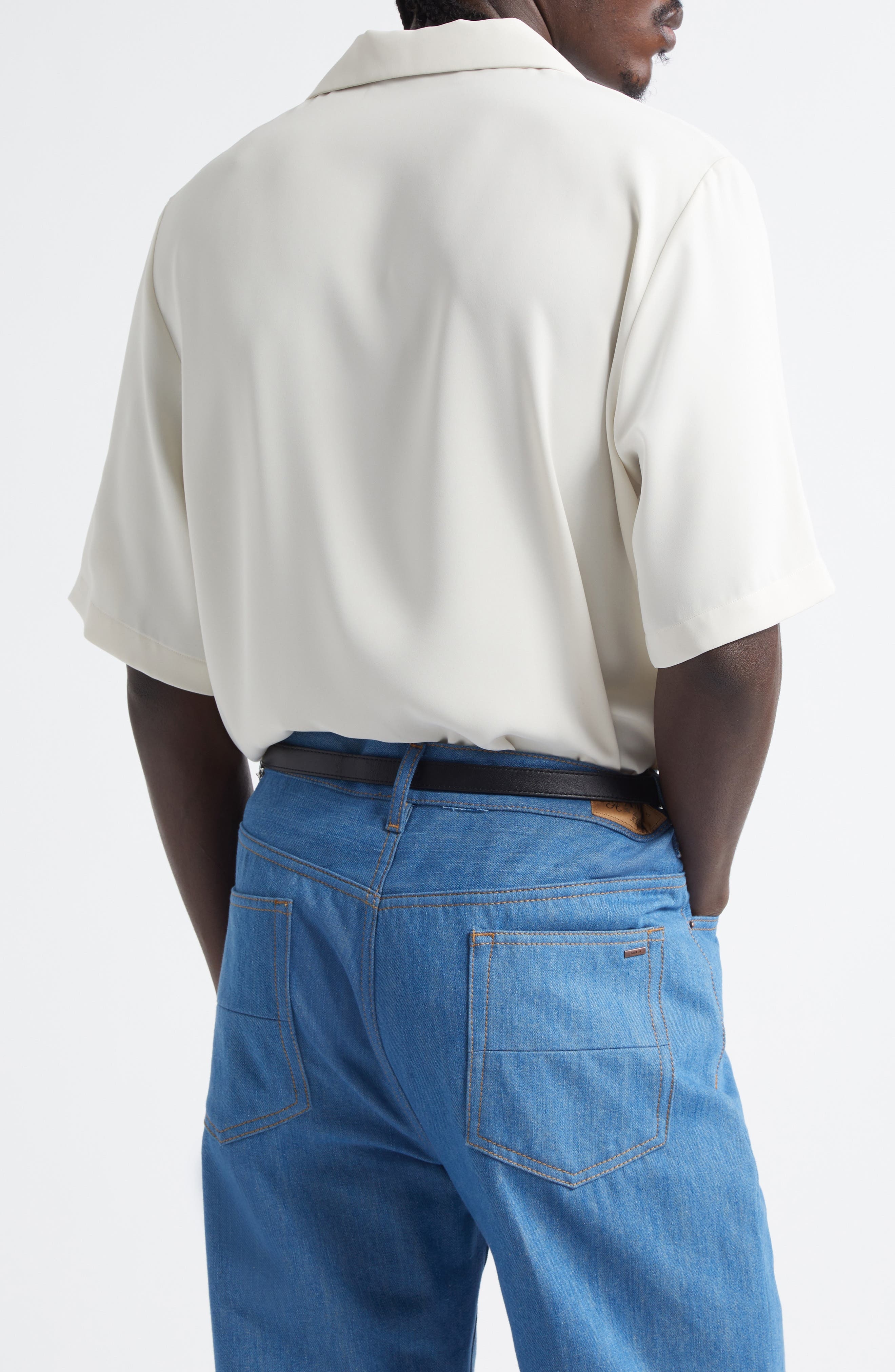 AMIRI Logo Embroidered Camp Shirt in Alabaster at Nordstrom - 2