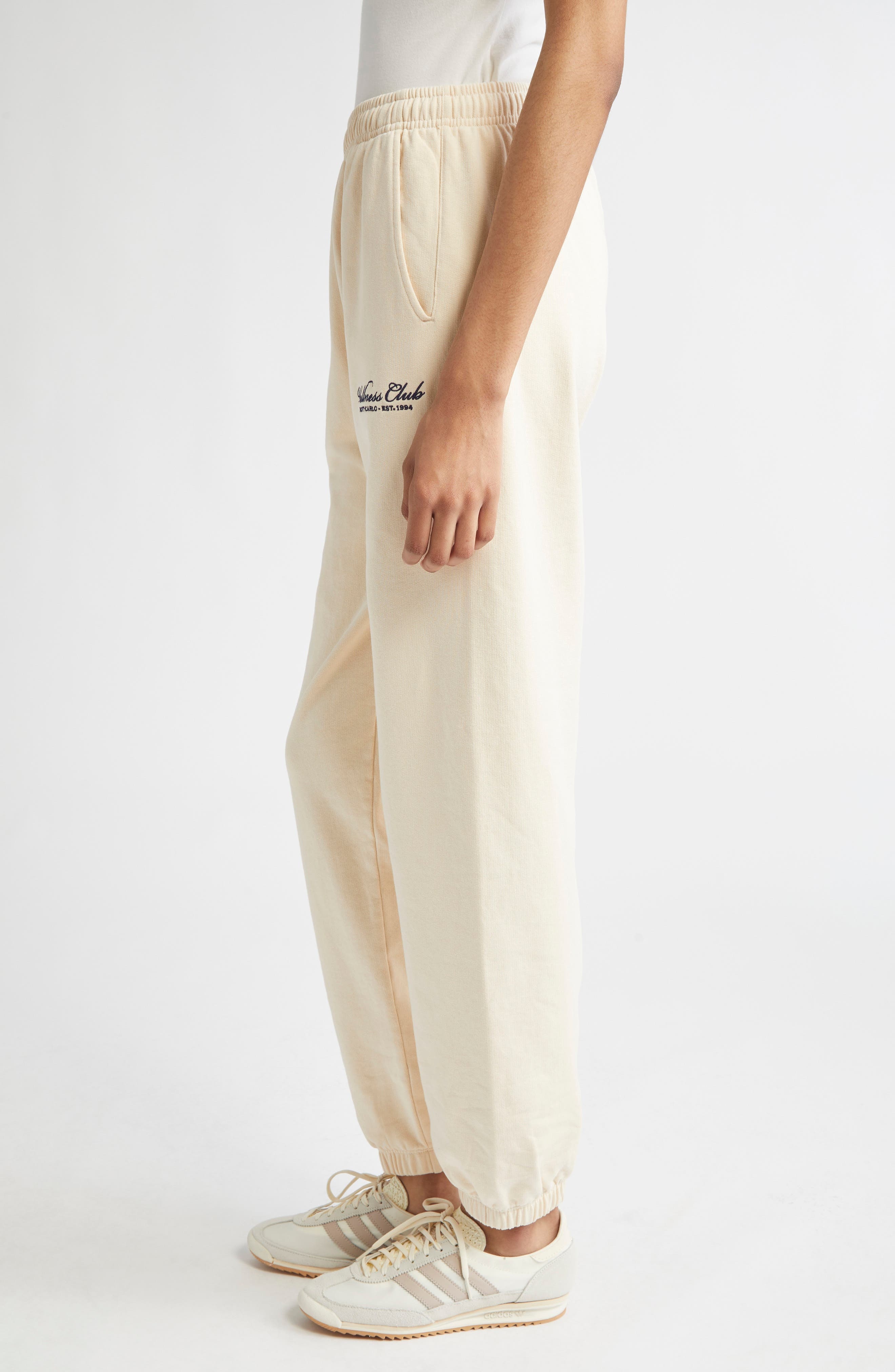 Sporty & Rich Wellness Club Cotton Sweatpants in Cream at Nordstrom - 4