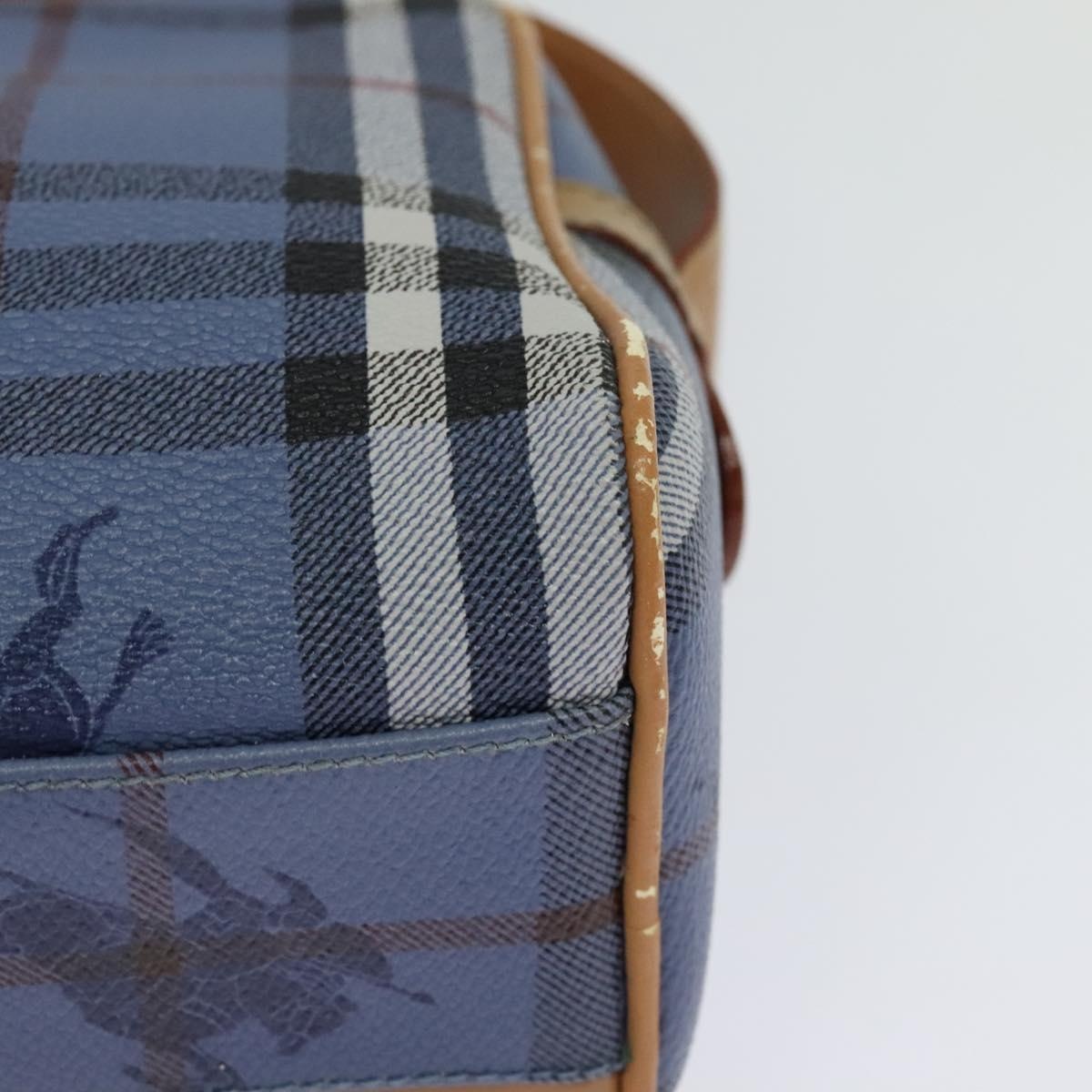 Burberry Nova Check Shoulder Bag Pvc Leather Blue - 13