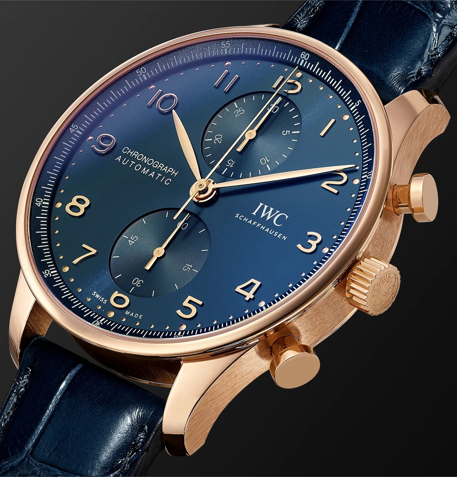 Portugieser Automatic Chronograph Boutique Edition 41mm 18-Karat Gold and Alligator Watch, Ref. No.  - 4