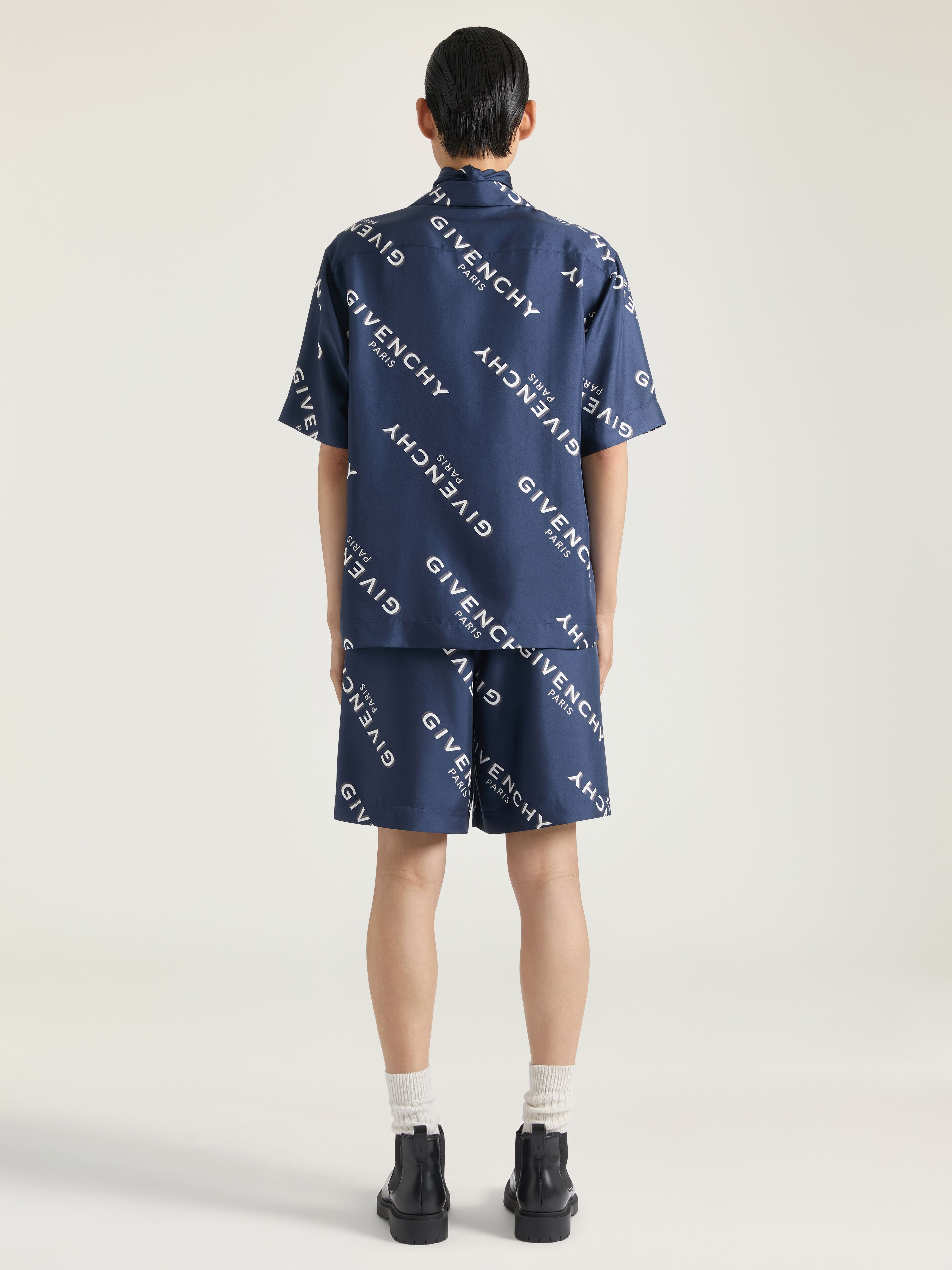 GIVENCHY SHADOW PRINTED BERMUDA SHORTS IN SILK - 3