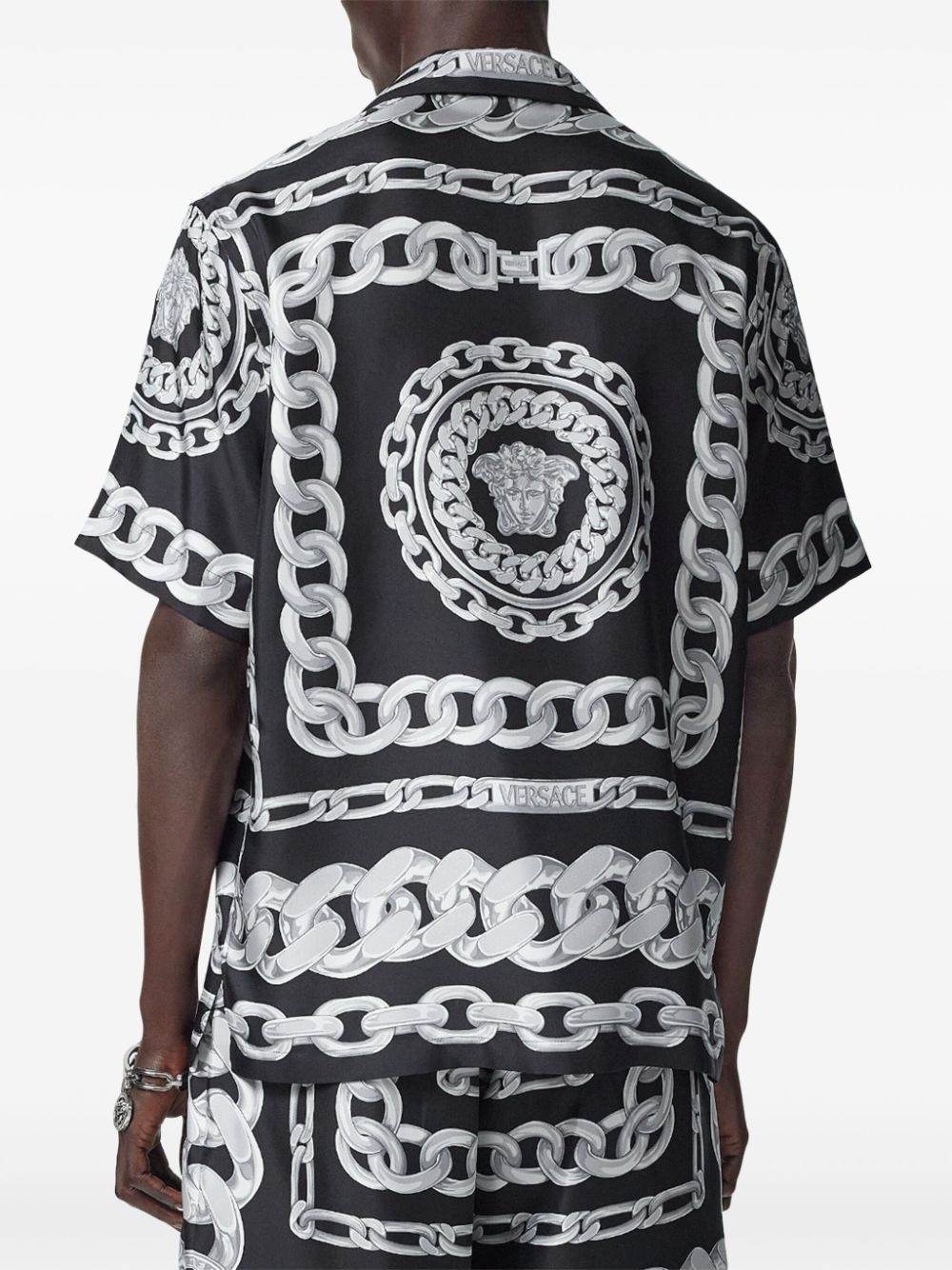 chain-link print shirt - 4