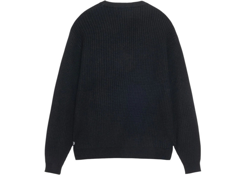 Stüssy Stussy Waffle Knit Cashmere Crew Black outlook