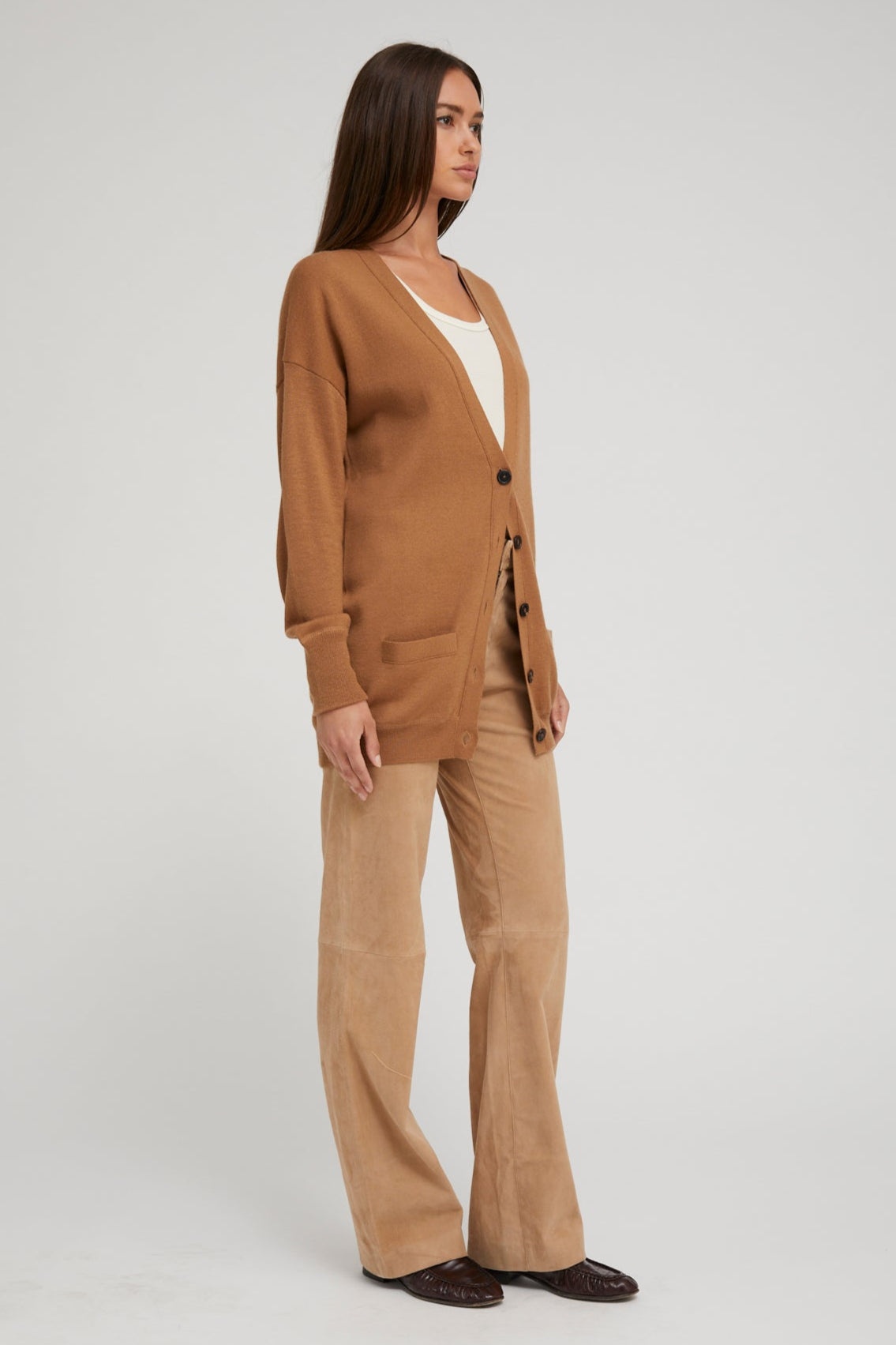 PRALINE CASHMERE BOYFRIEND CARDIGAN - 3