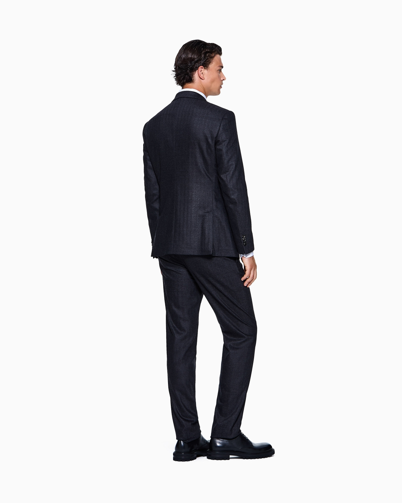 SOHO LINE SINGLE-BREASTED SUIT IN CHEVRON VIRGIN WOOL AND CASHMERE - 3