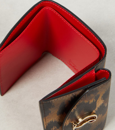 Christian Louboutin CL debossed leopard-print leather wallet outlook