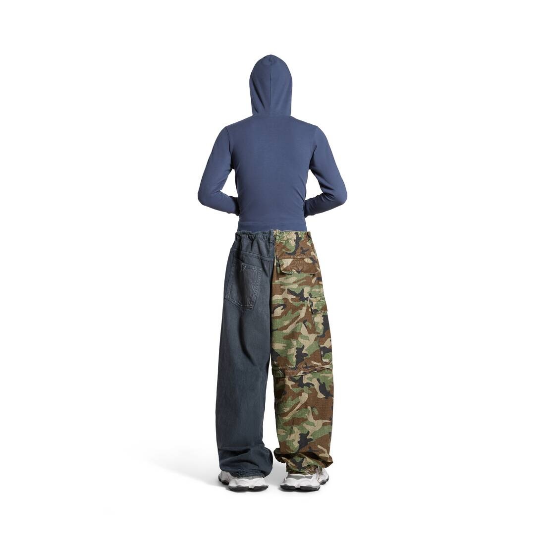 Dark Camo Hybrid Baggy Pants in Dark Blue - 4