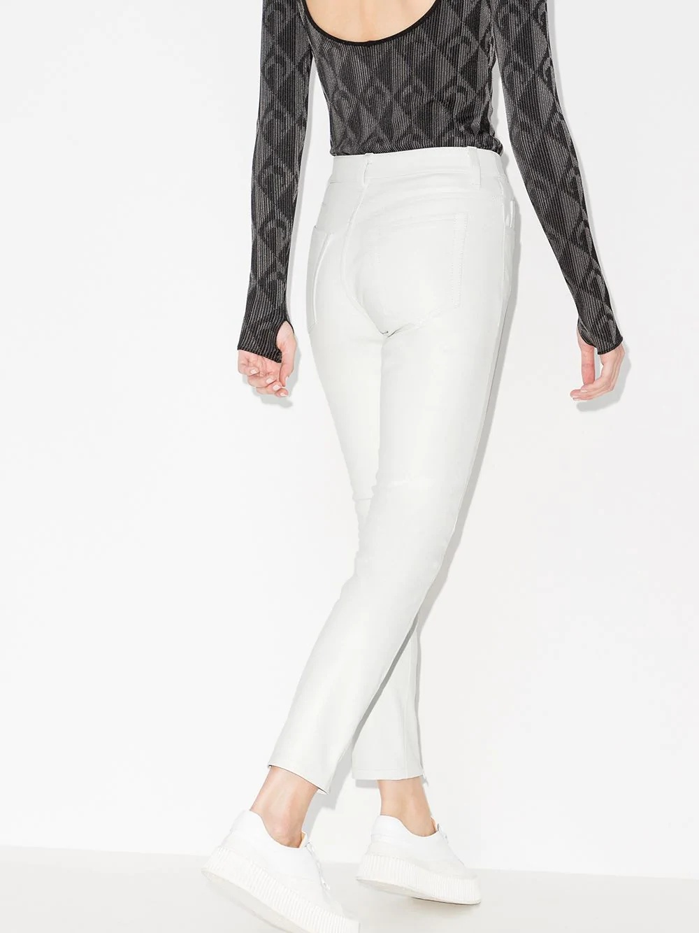 high-rise slim-fit trousers - 3