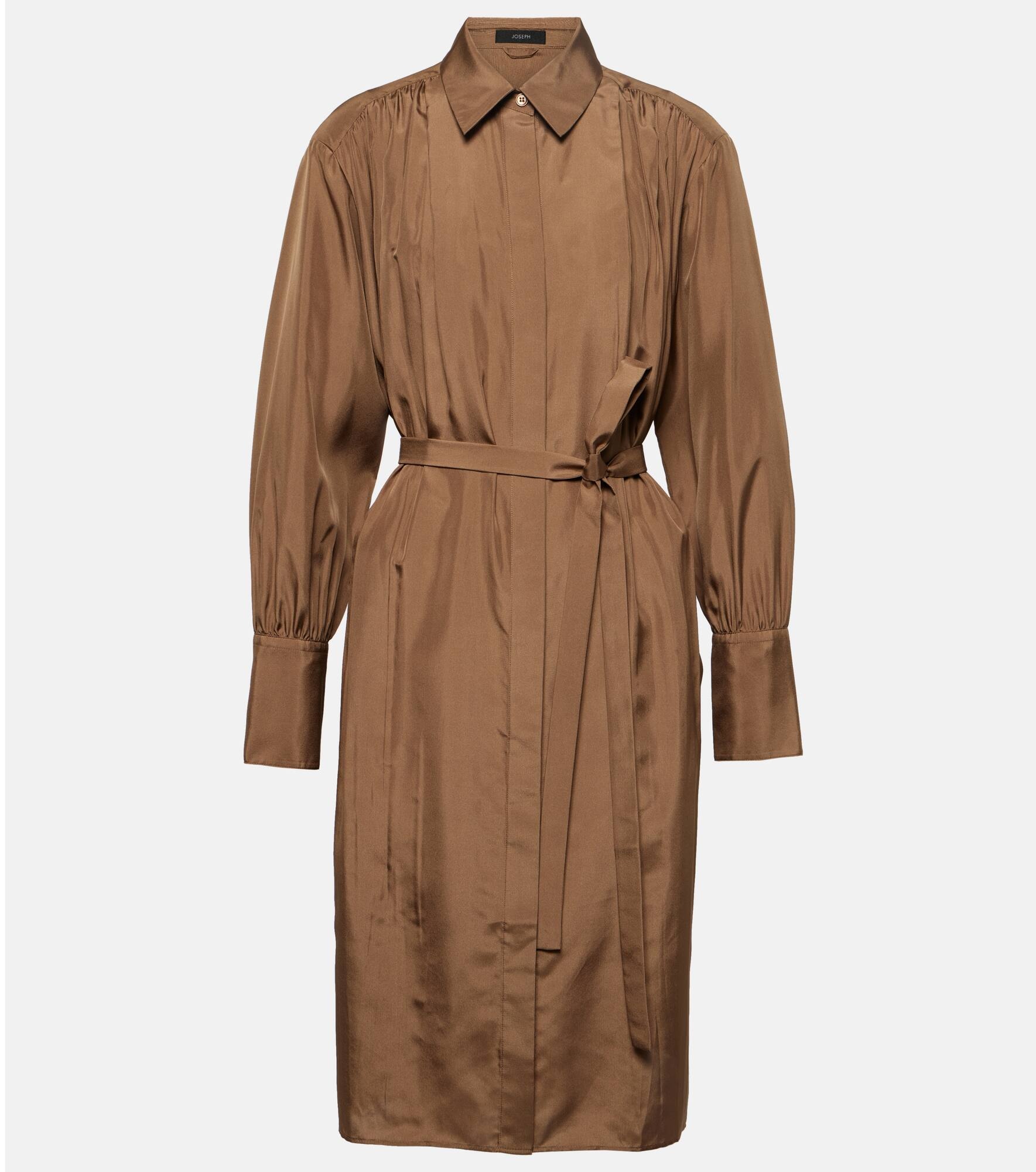 Danton pleated silk shirt dress - 1