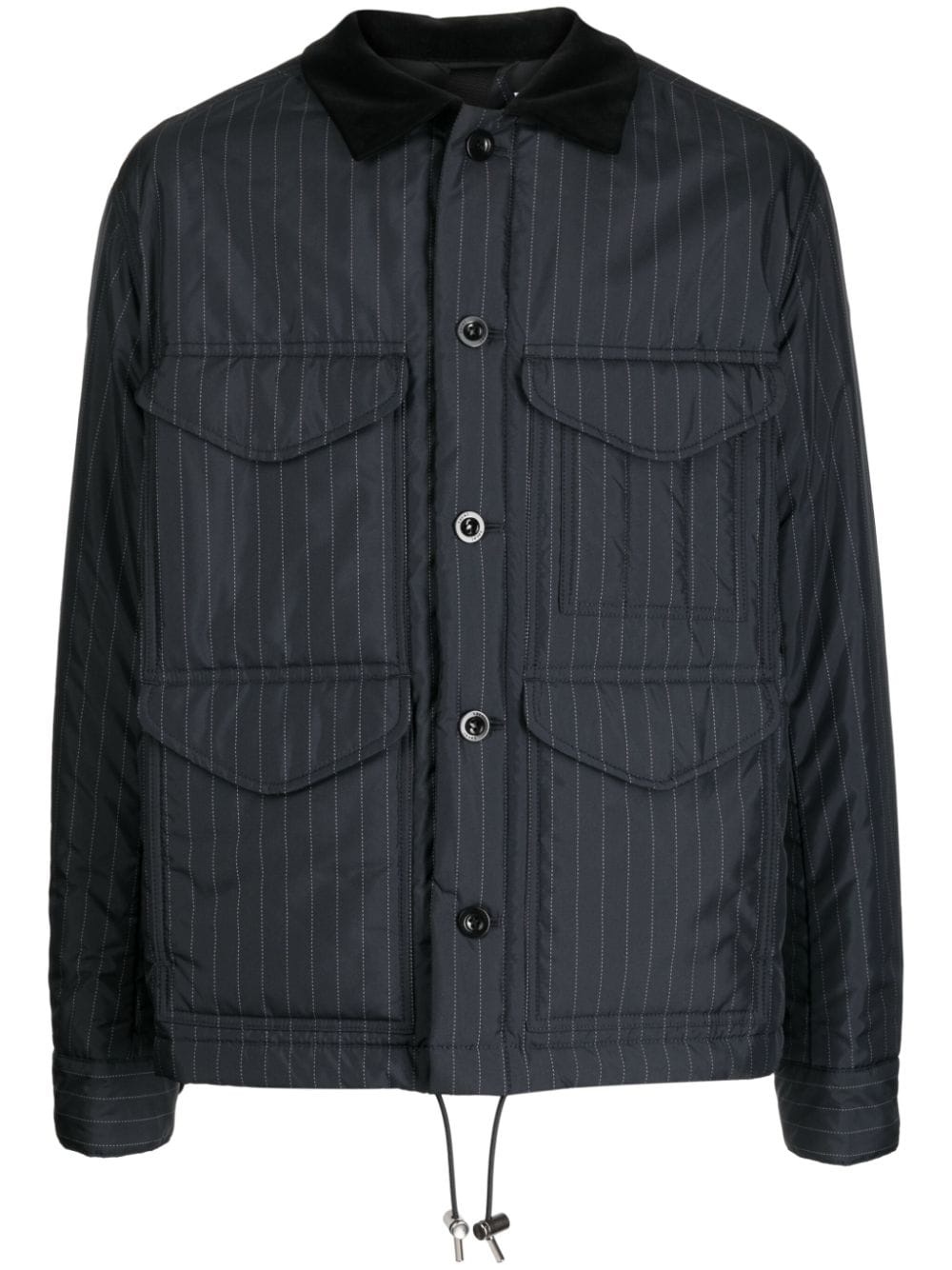 pinstripe cotton shirk jacket - 1