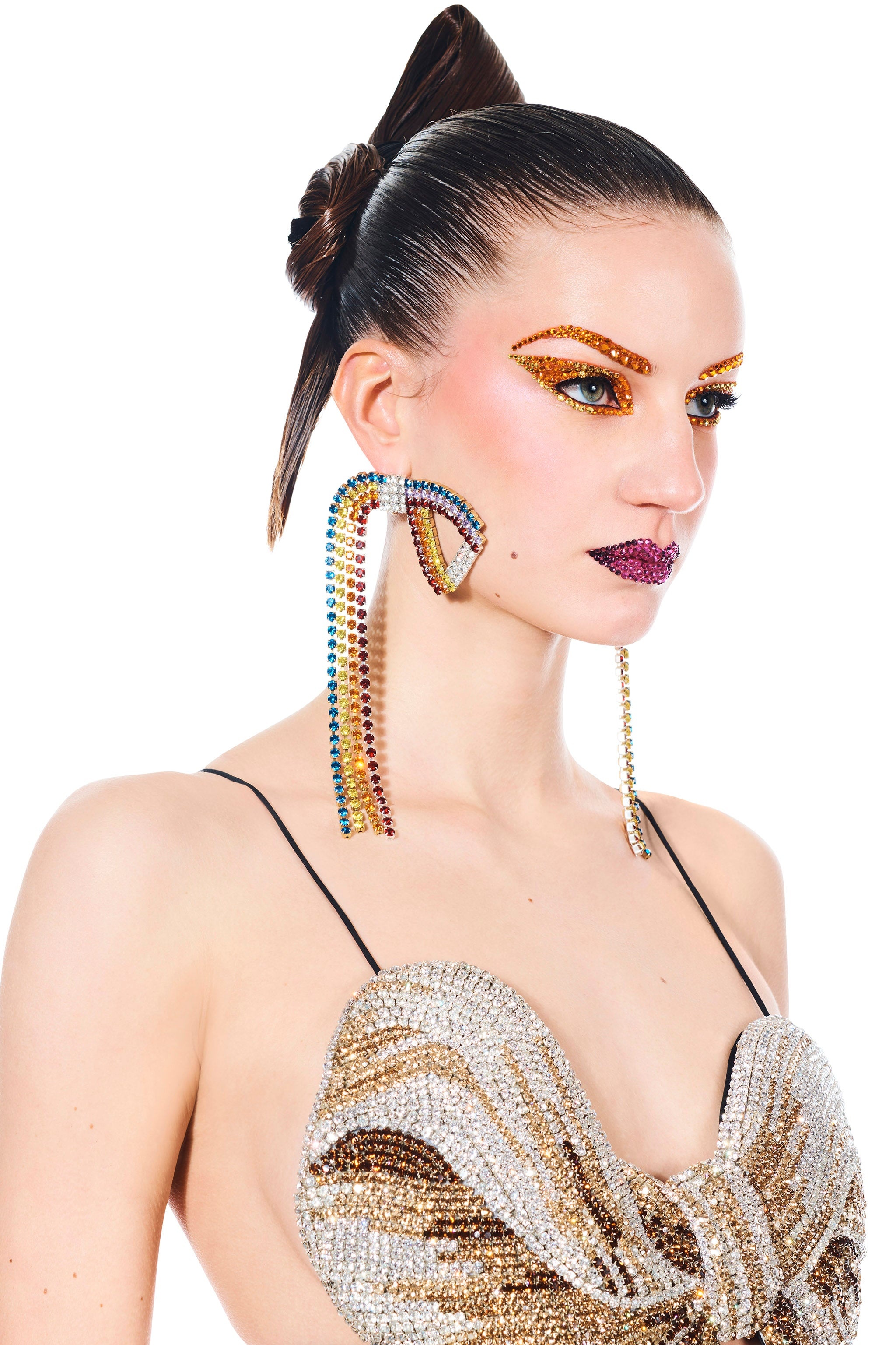 CRYSTAL BOW EARRINGS - 1