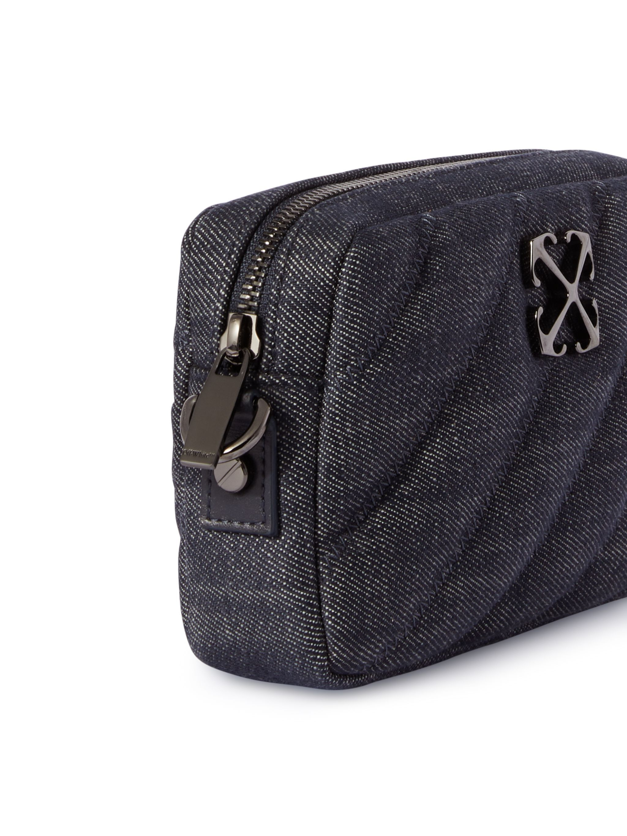 Dark Blue Quilted Denim Camera Bag - 7