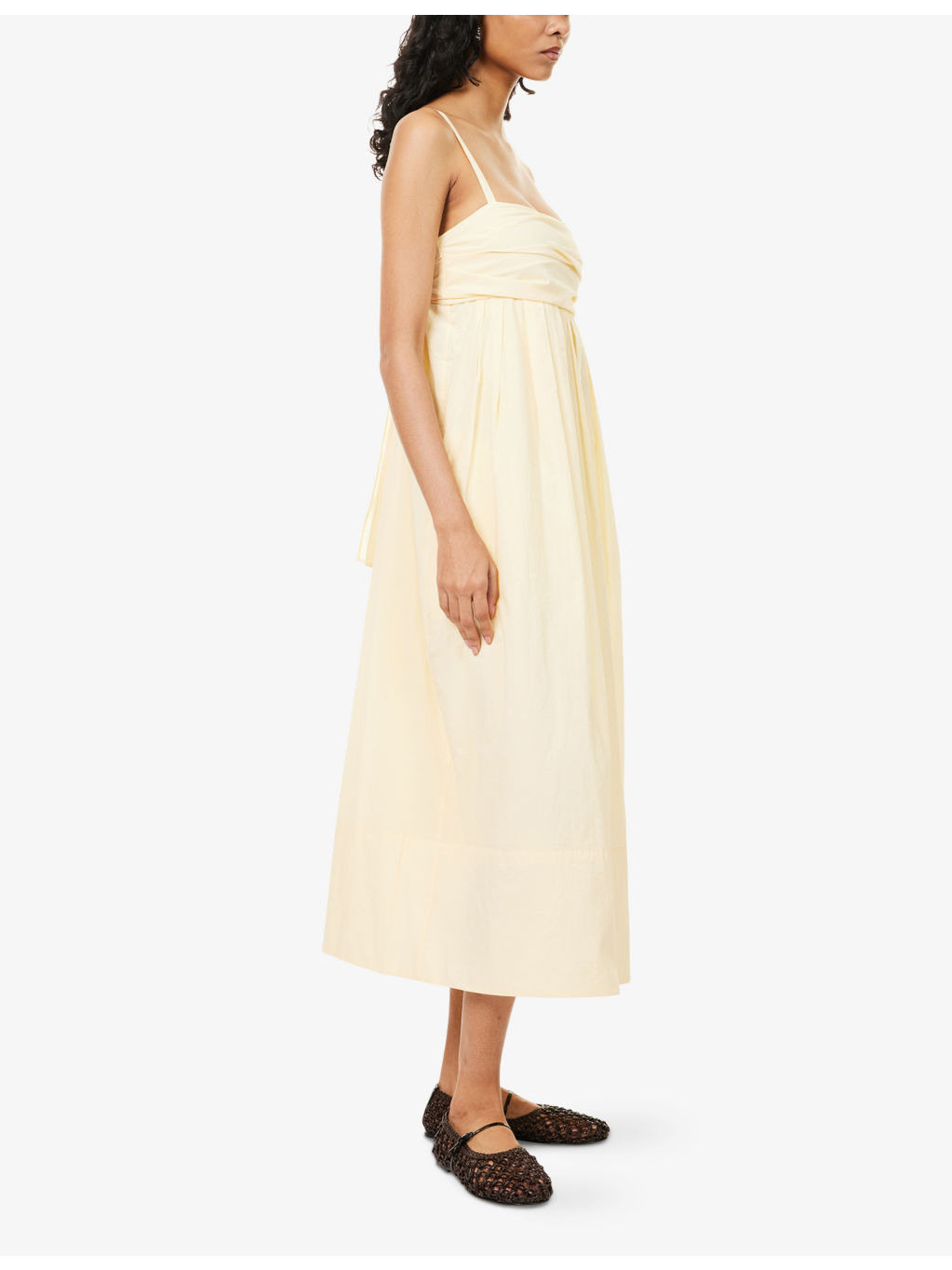 Claudine Square-Neck Poplin Midi Dress - 3
