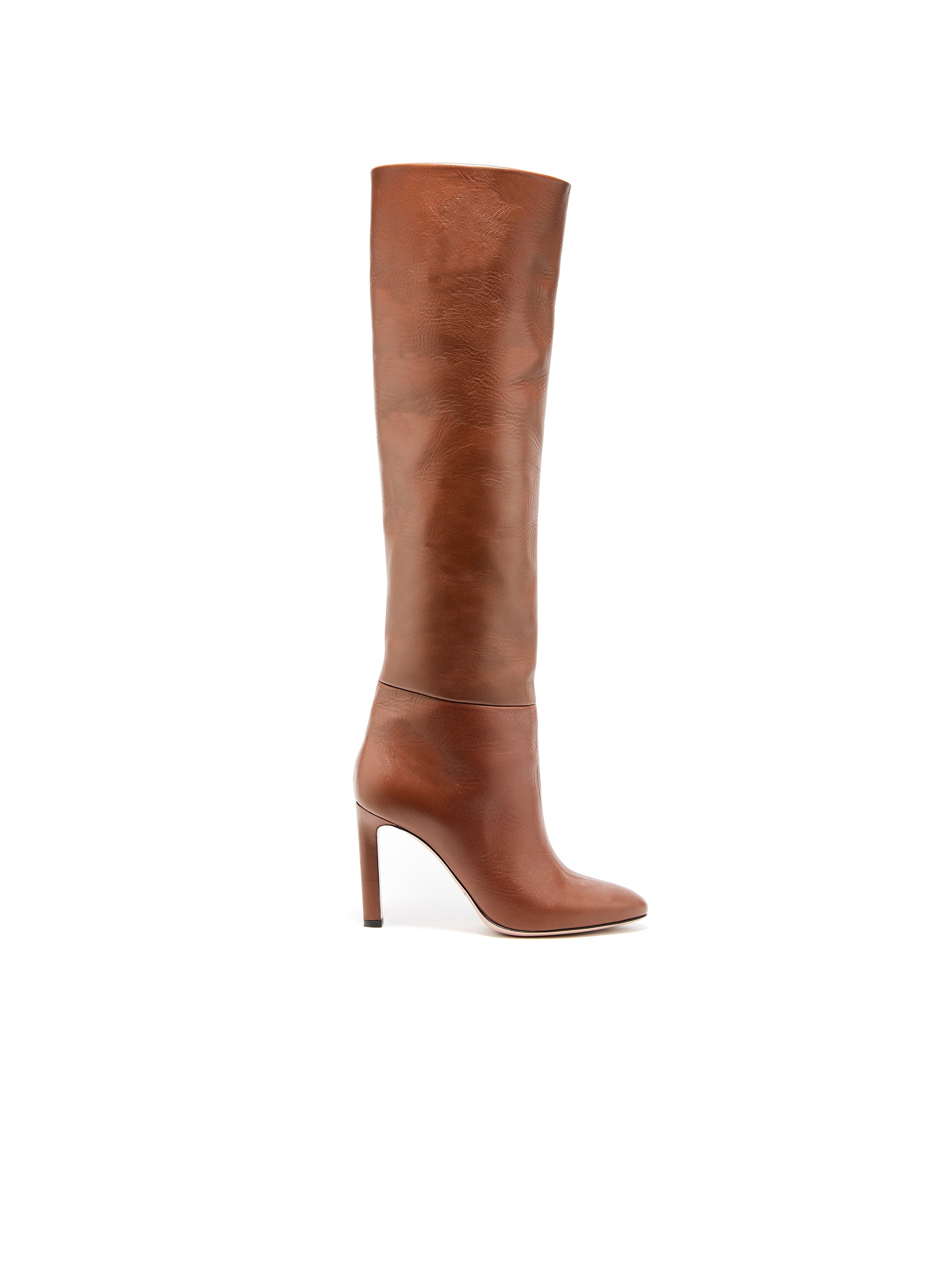 COGNAC LEATHER MARGOT KNEE-HIGH BOOT - 1