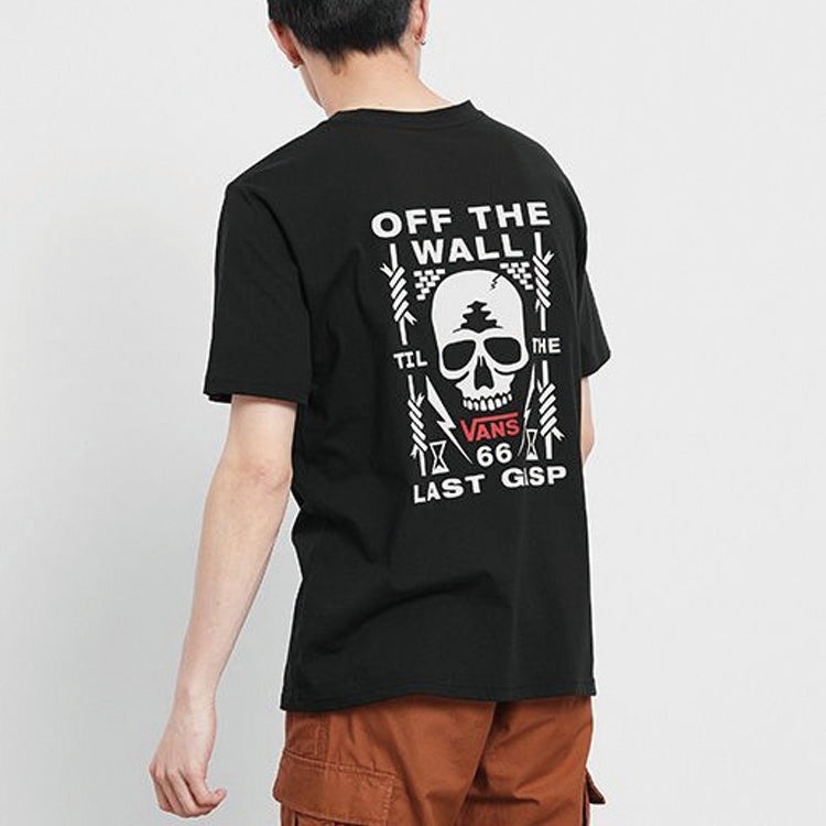 Men's Vans Casual Sports Skeleton Printing Short Sleeve Black VN0A48B2BLK - 4