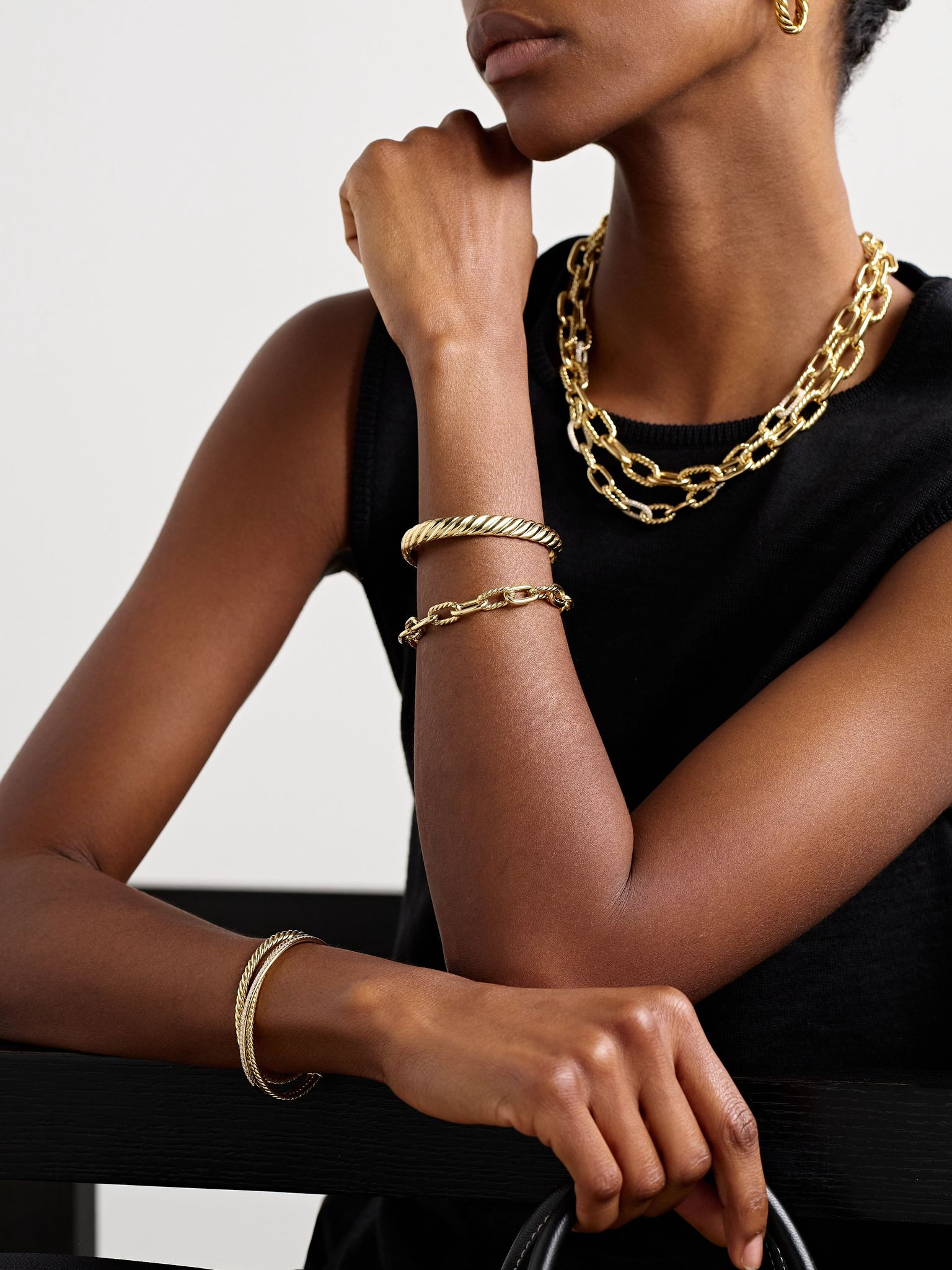 Sculpted Cable 18-karat gold bracelet Gold - 4