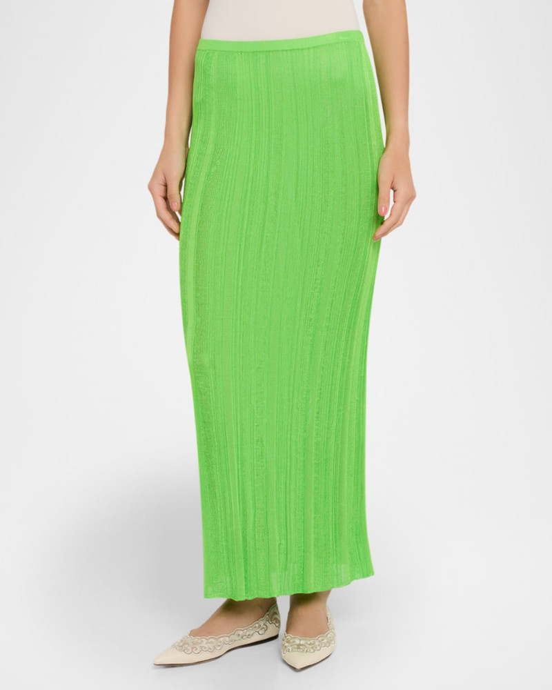Daniella Plisse Silk Knit Maxi Skirt 4