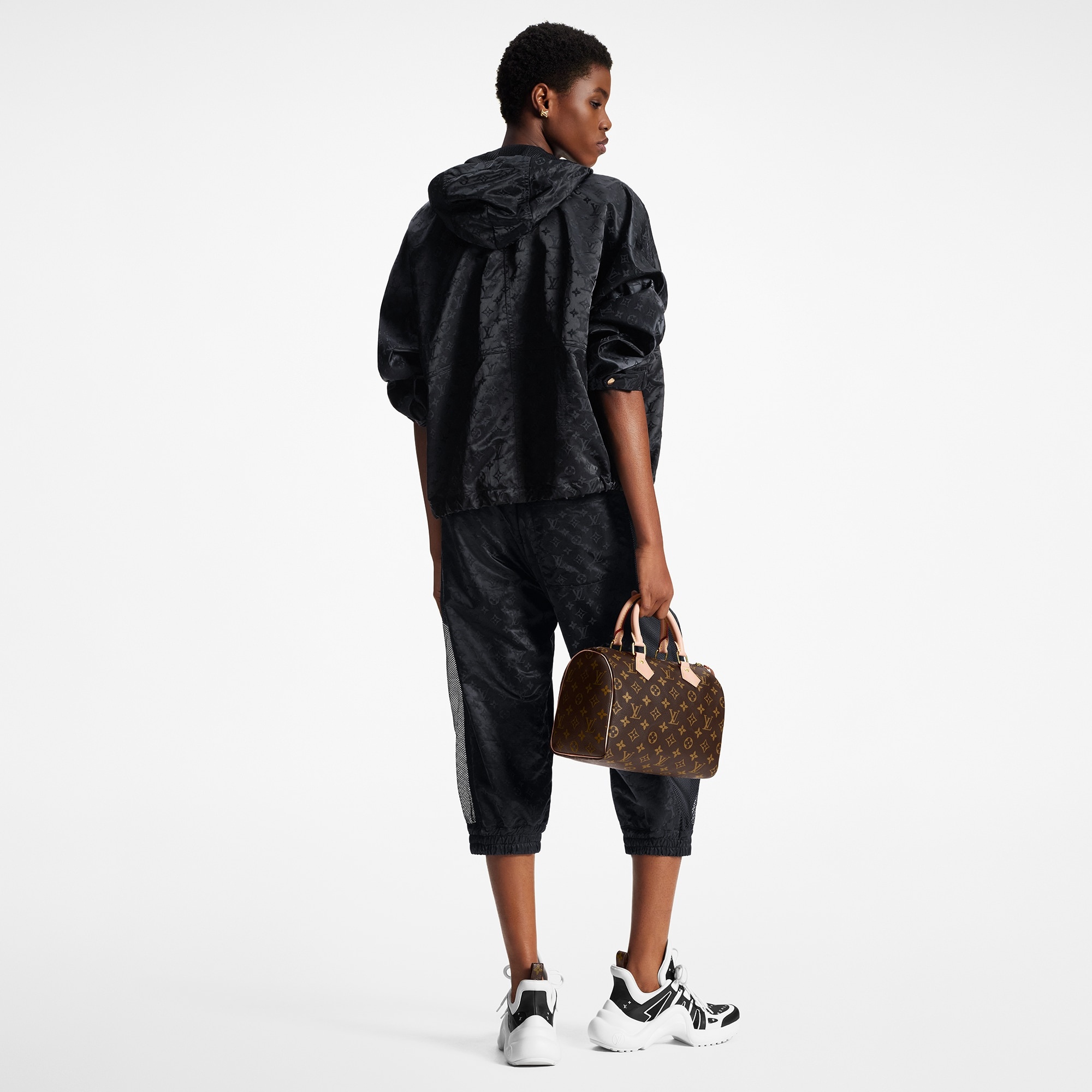 Shiny Monogram Short Parka - 3