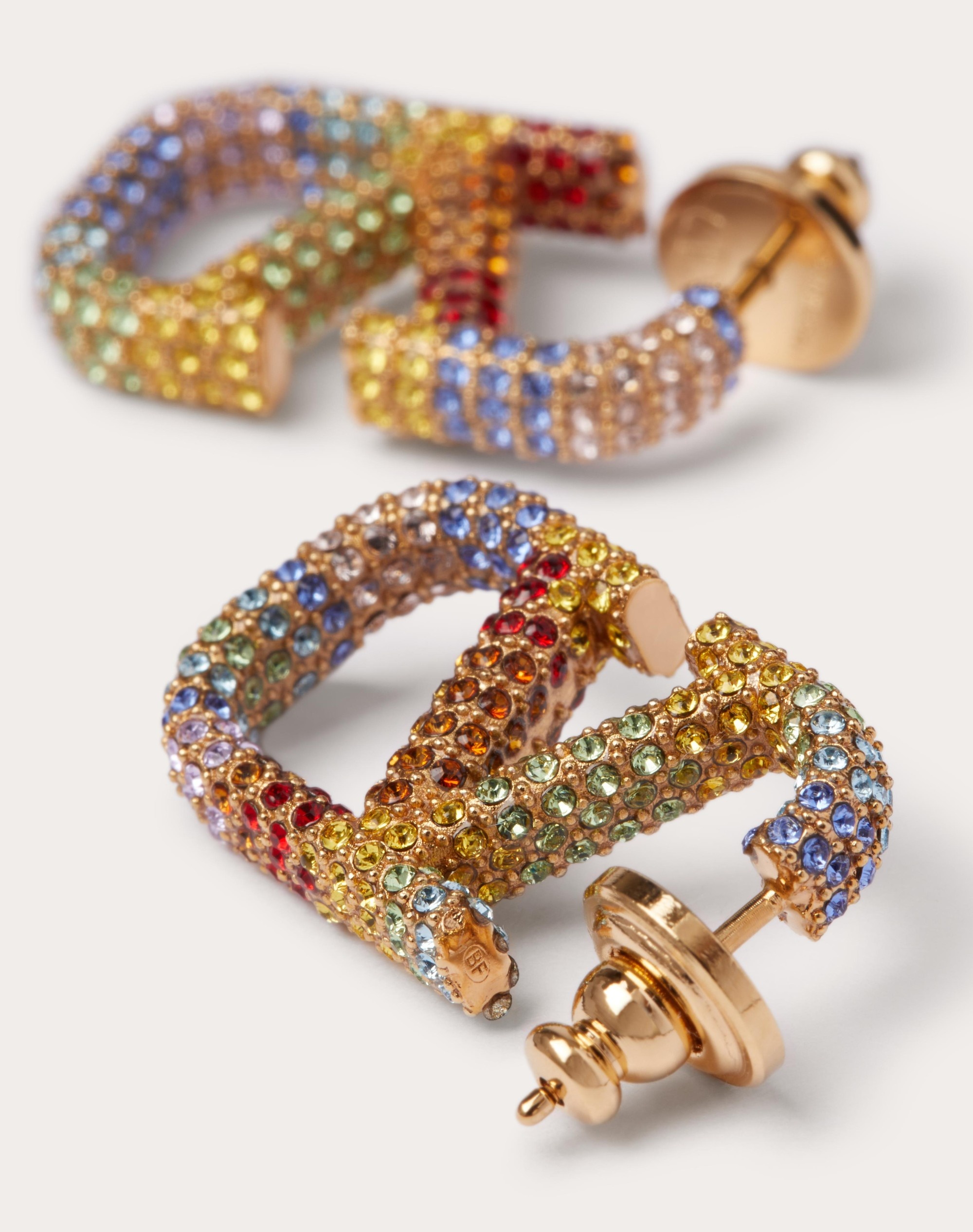 VALENTINO GARAVANI RAINBOW METAL AND CRYSTAL EARRINGS - 2