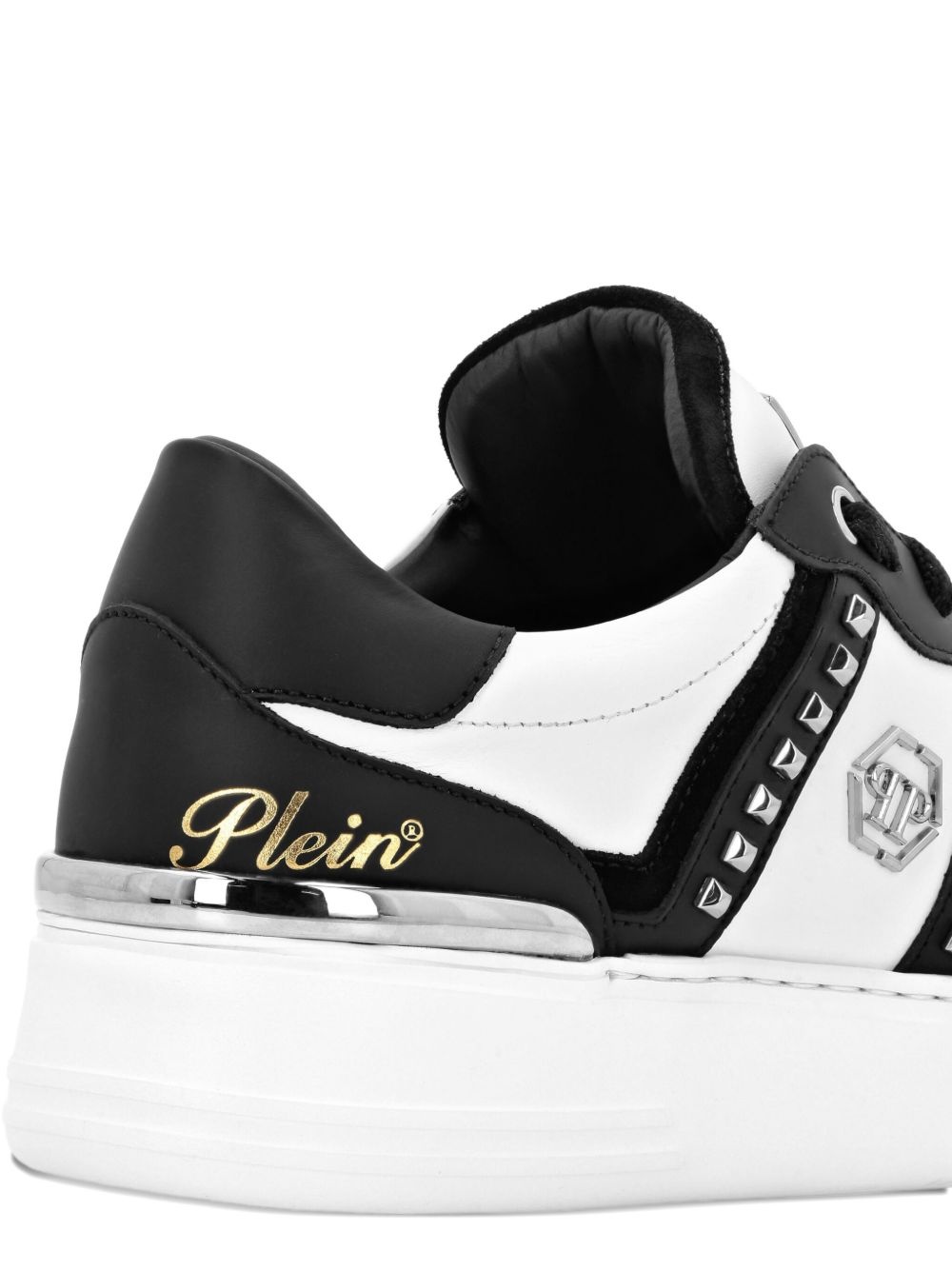 studded panelled low-top sneakers - 4