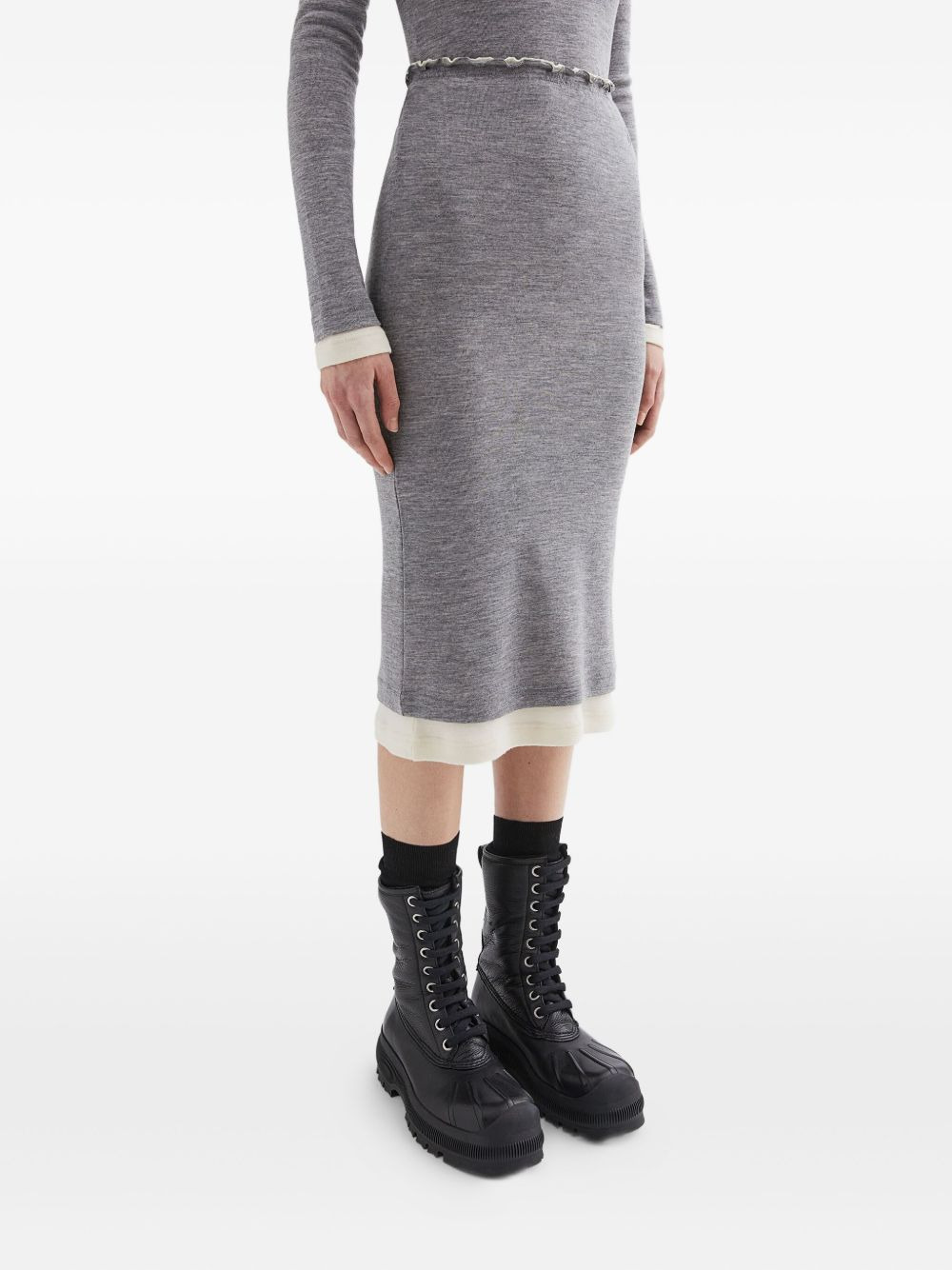 lightweight wool layered skirt - 4