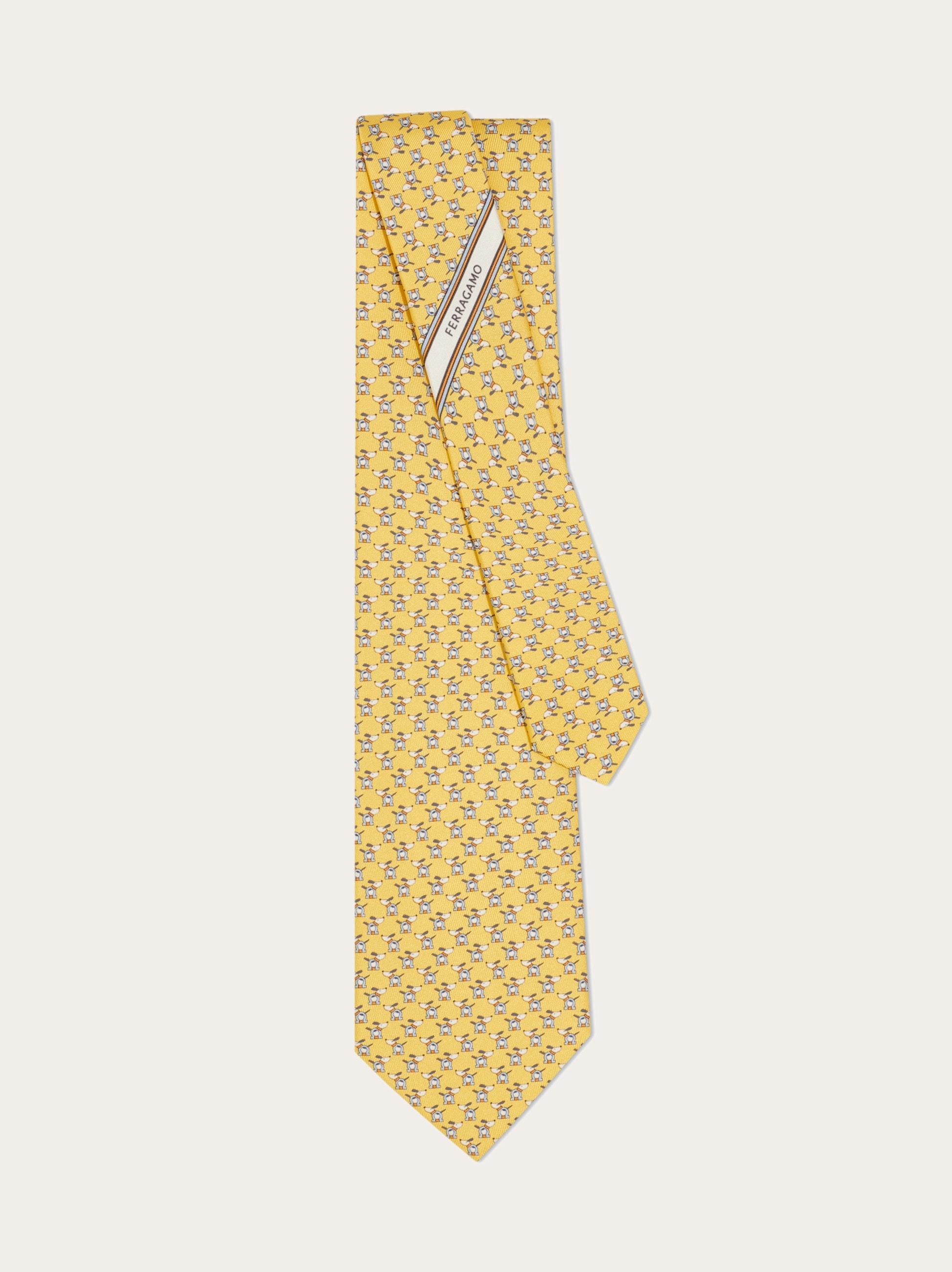 Printed silk tie with dogs and Gancios - 3