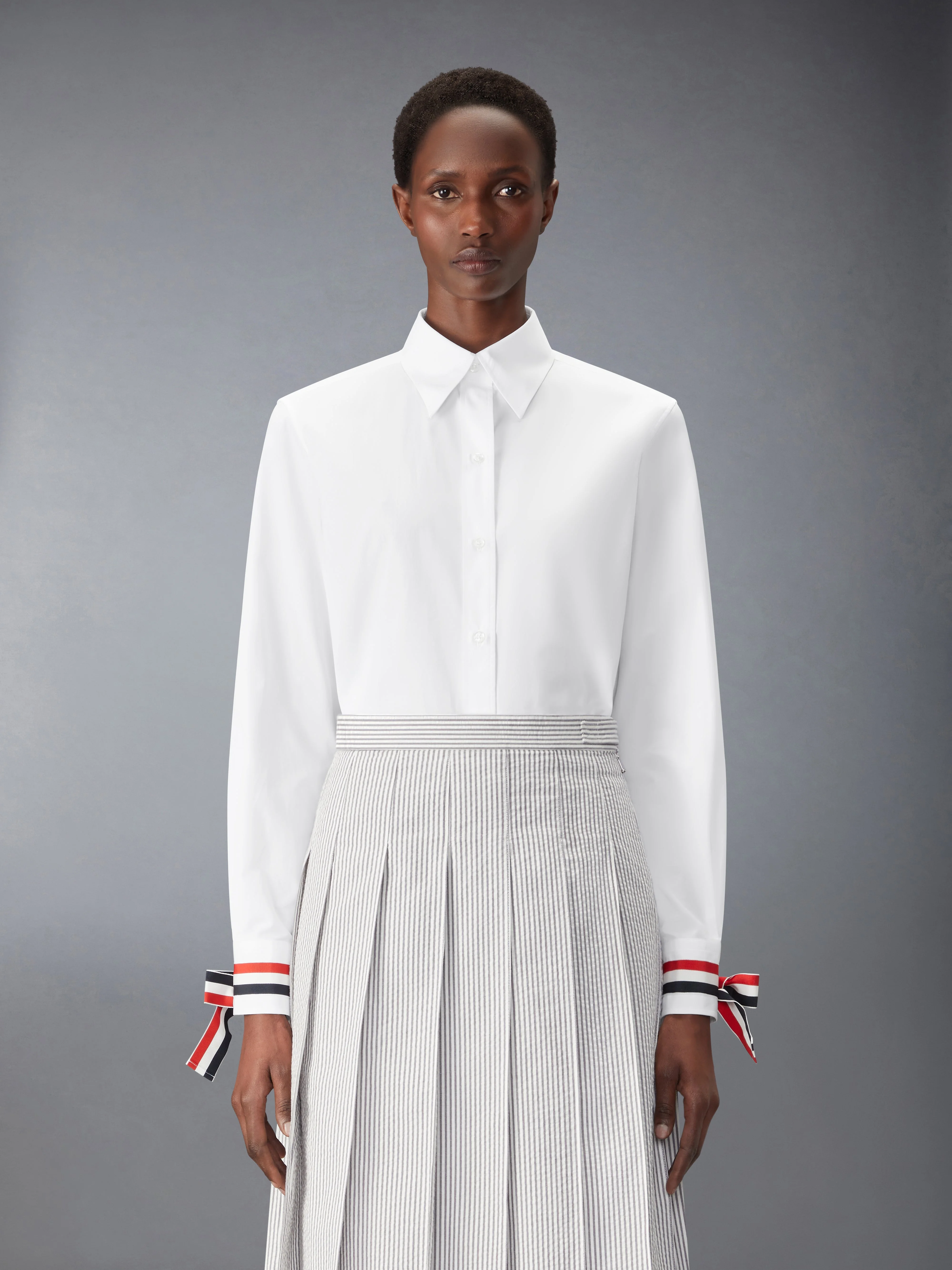 POPLIN SHIRT WITH SCARF CUFF - 1