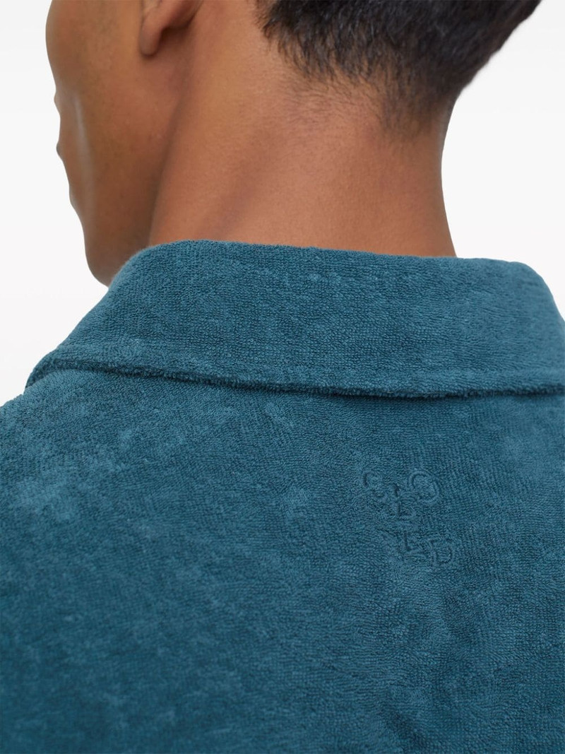 logo-embroidered towelling polo shirt 5