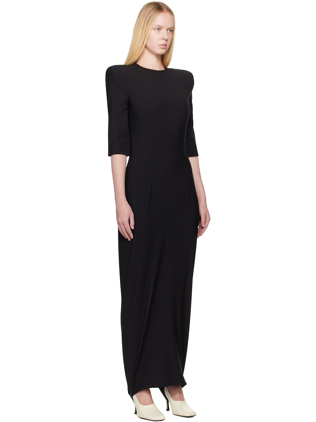Black Tailored Fuseau Maxi Dress - 2