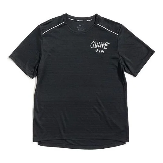 Nike Dri-Fit Miler Printing Short Sleeve Black AT7841-010 - 1