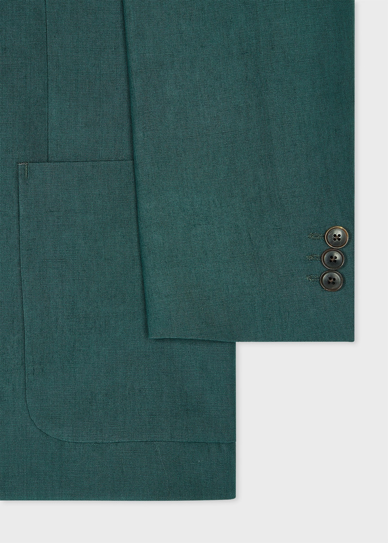 Dark Green Linen Double Breasted Suit 4