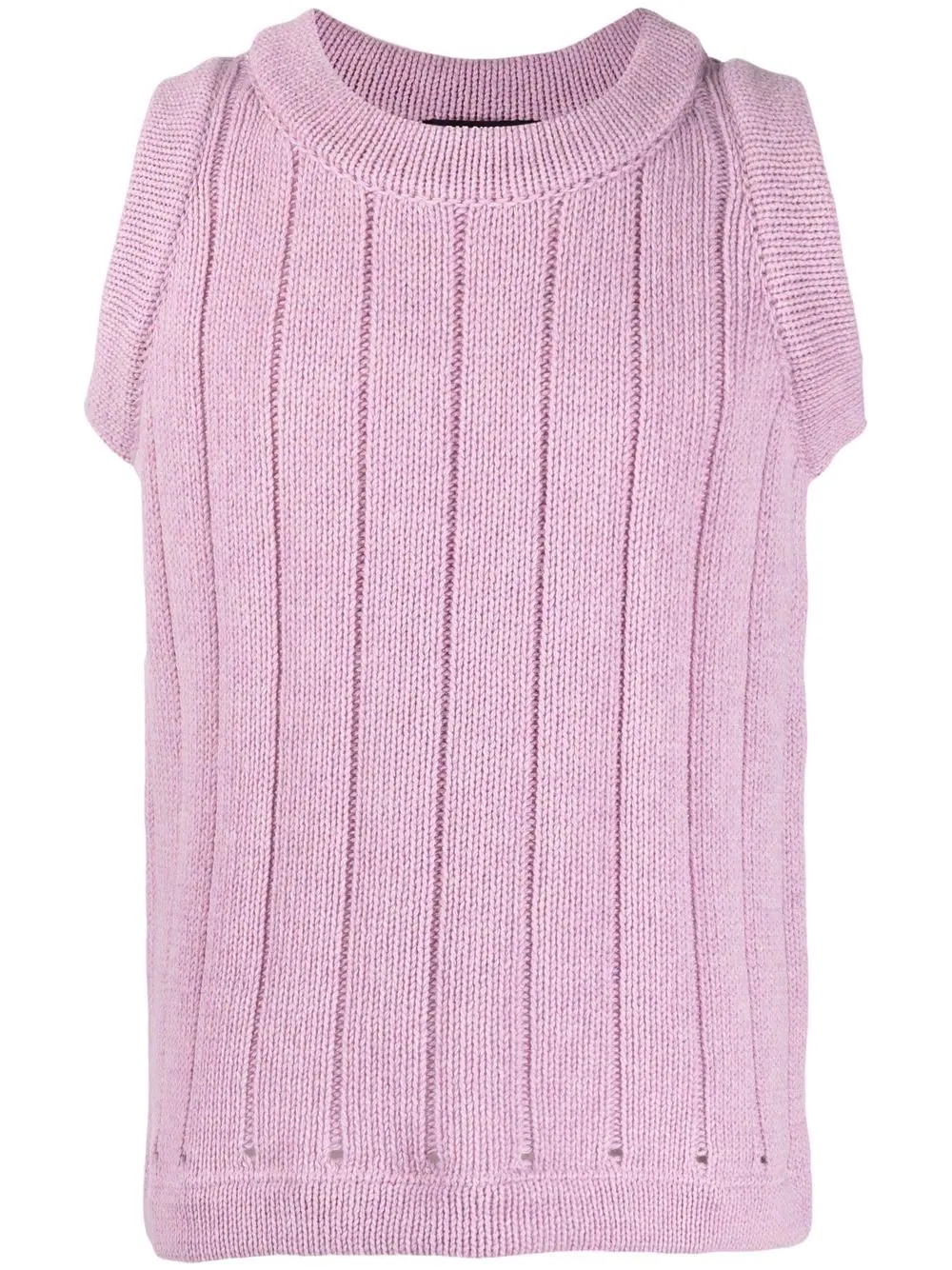 ribbed-knit gilet - 1