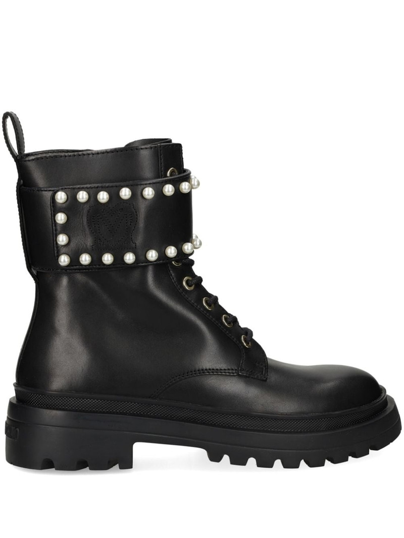 faux-pearl ankle boots 1