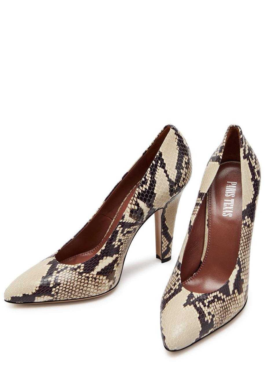Paris Texas Elsa 100 Python-effect Leather Pumps - 3