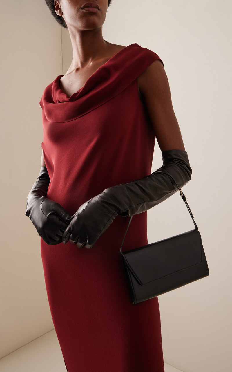 The Row Leather Evening Clutch black outlook