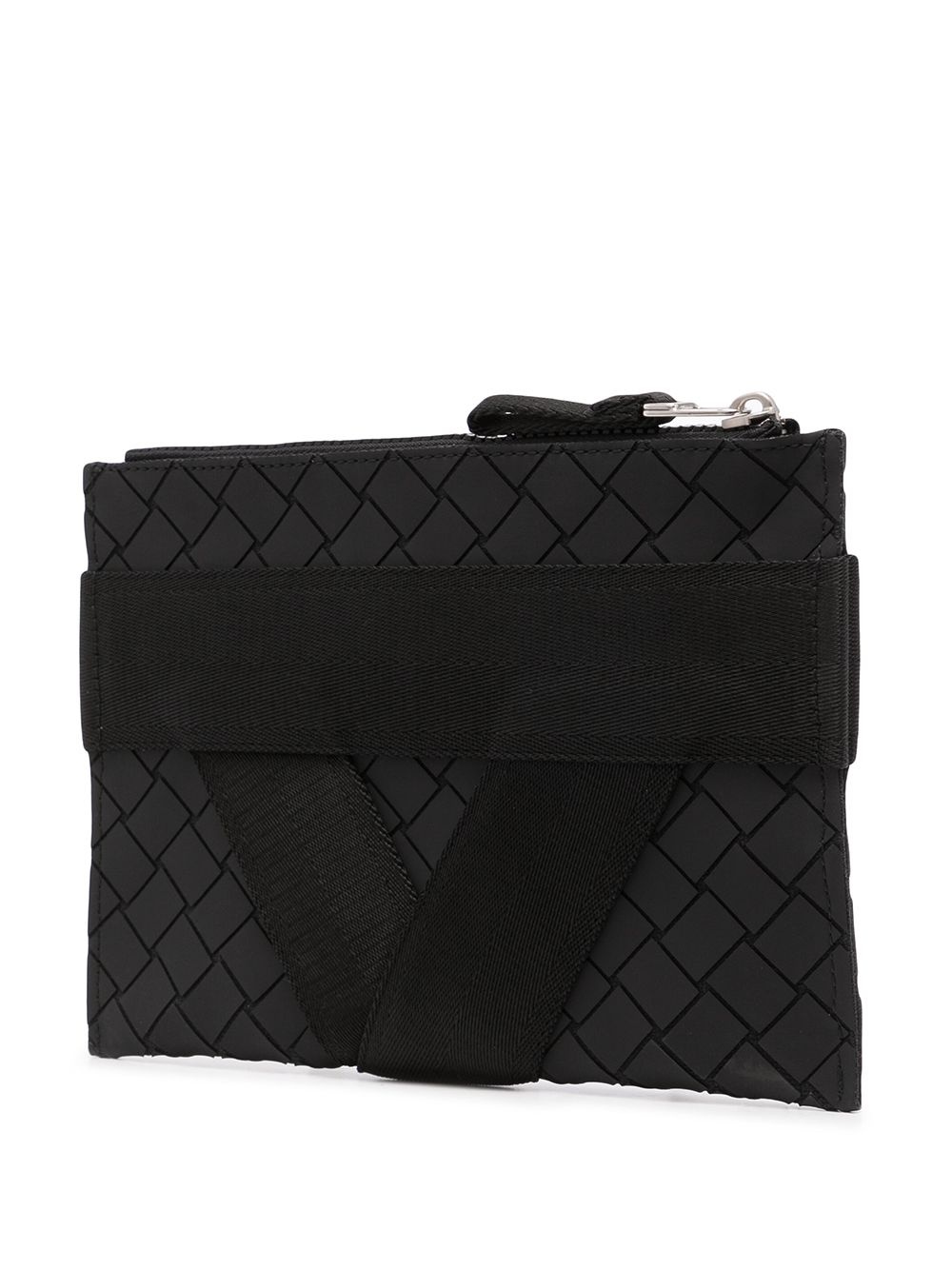 Intrecciato-pattern zip clutch - 3