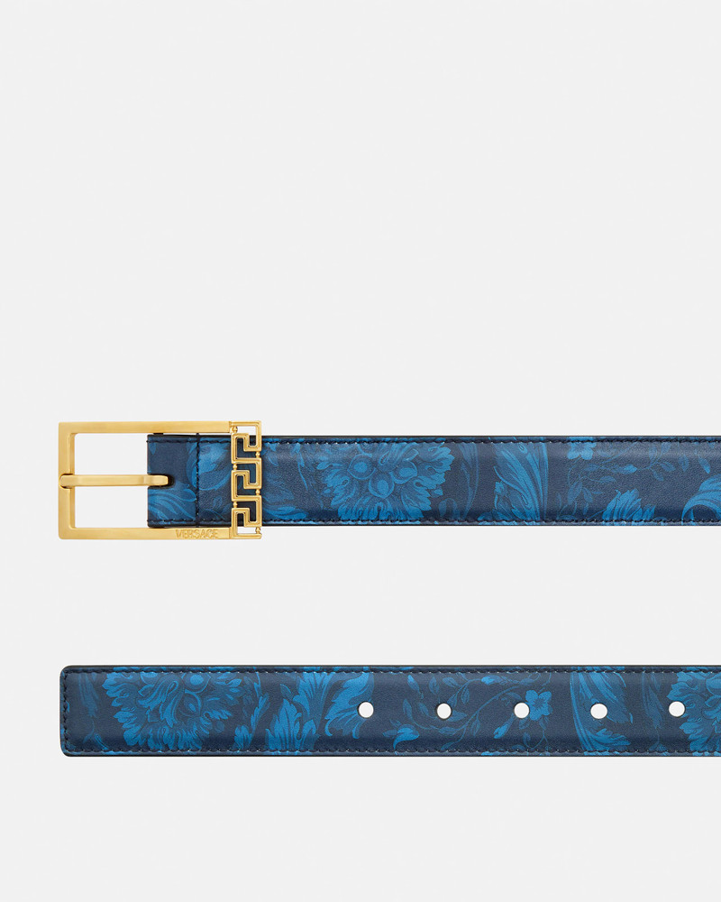 VERSACE Greca Printed Leather Belt 1.2" outlook