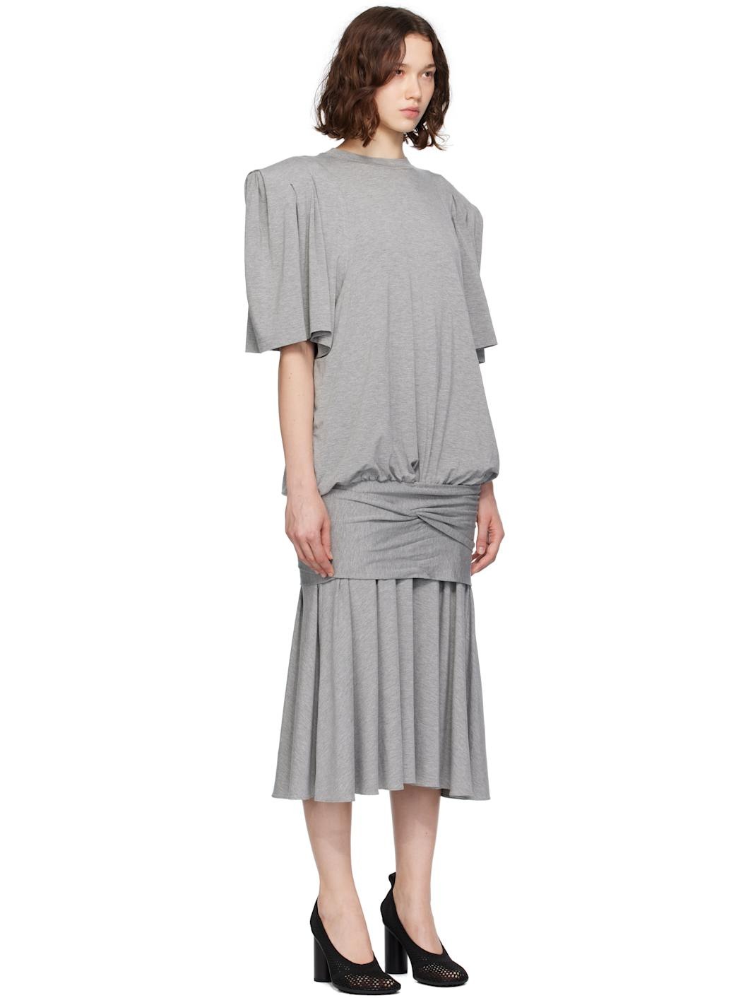 Gray T-shirt Midi Dress - 2