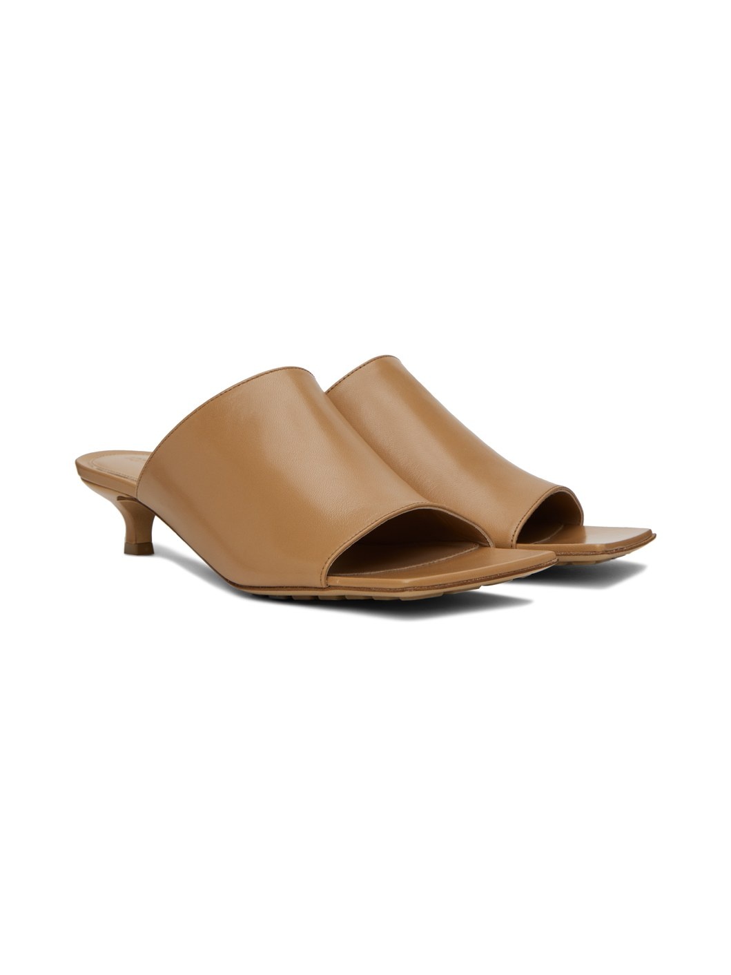 Tan Stretch Mules - 4