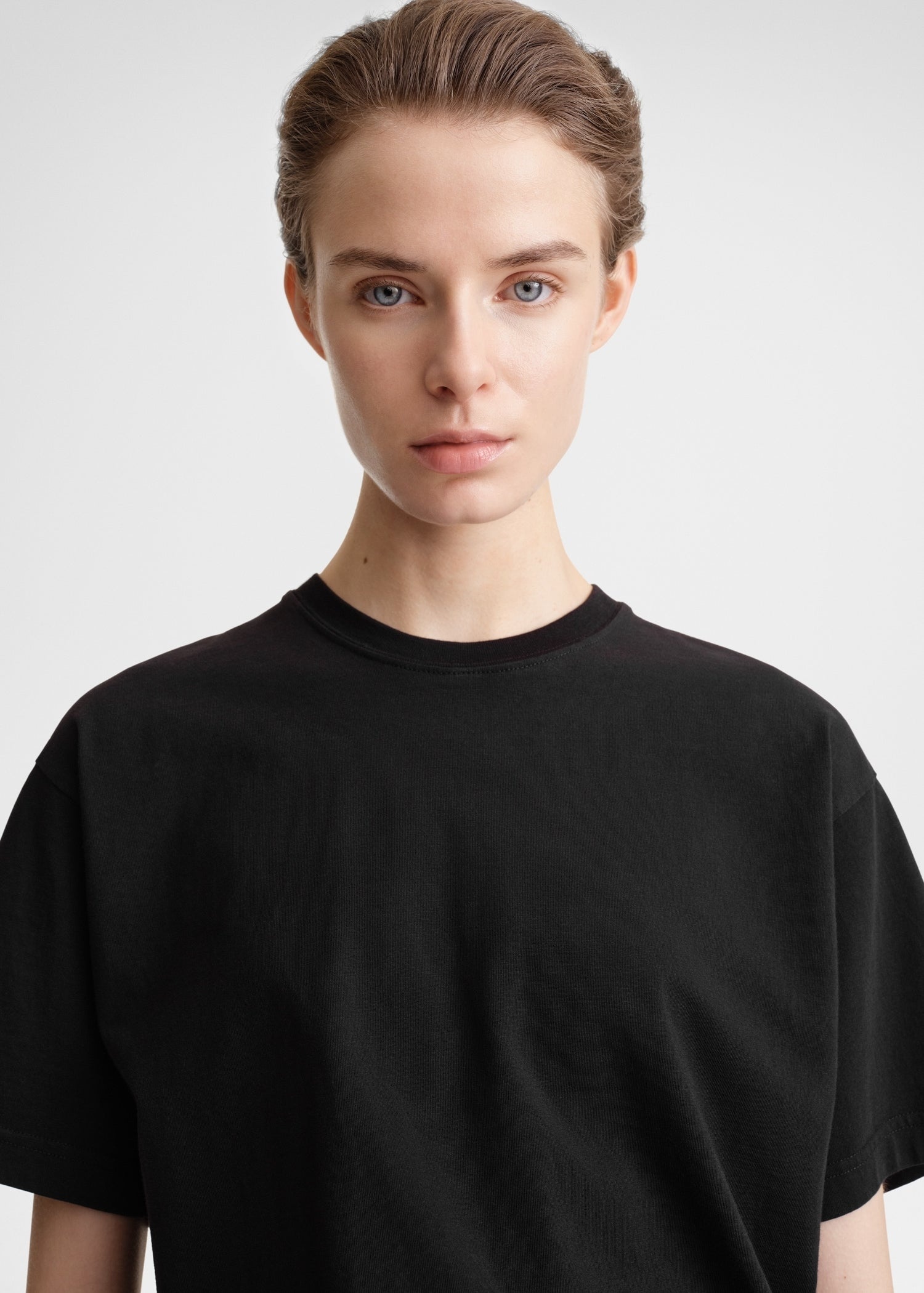 Straight cotton tee black - 5