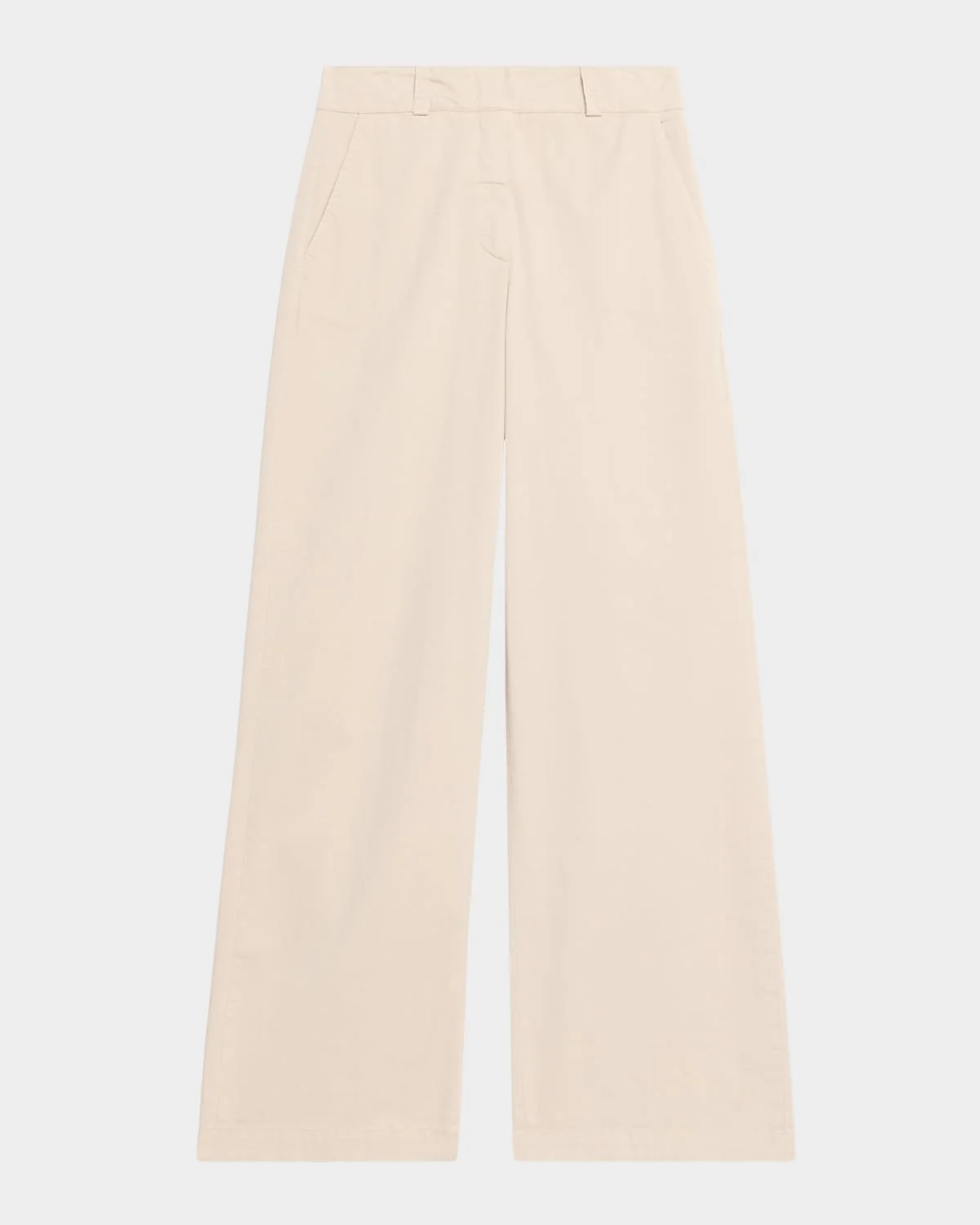 Straight-Leg Stretch Cotton Pants - 1