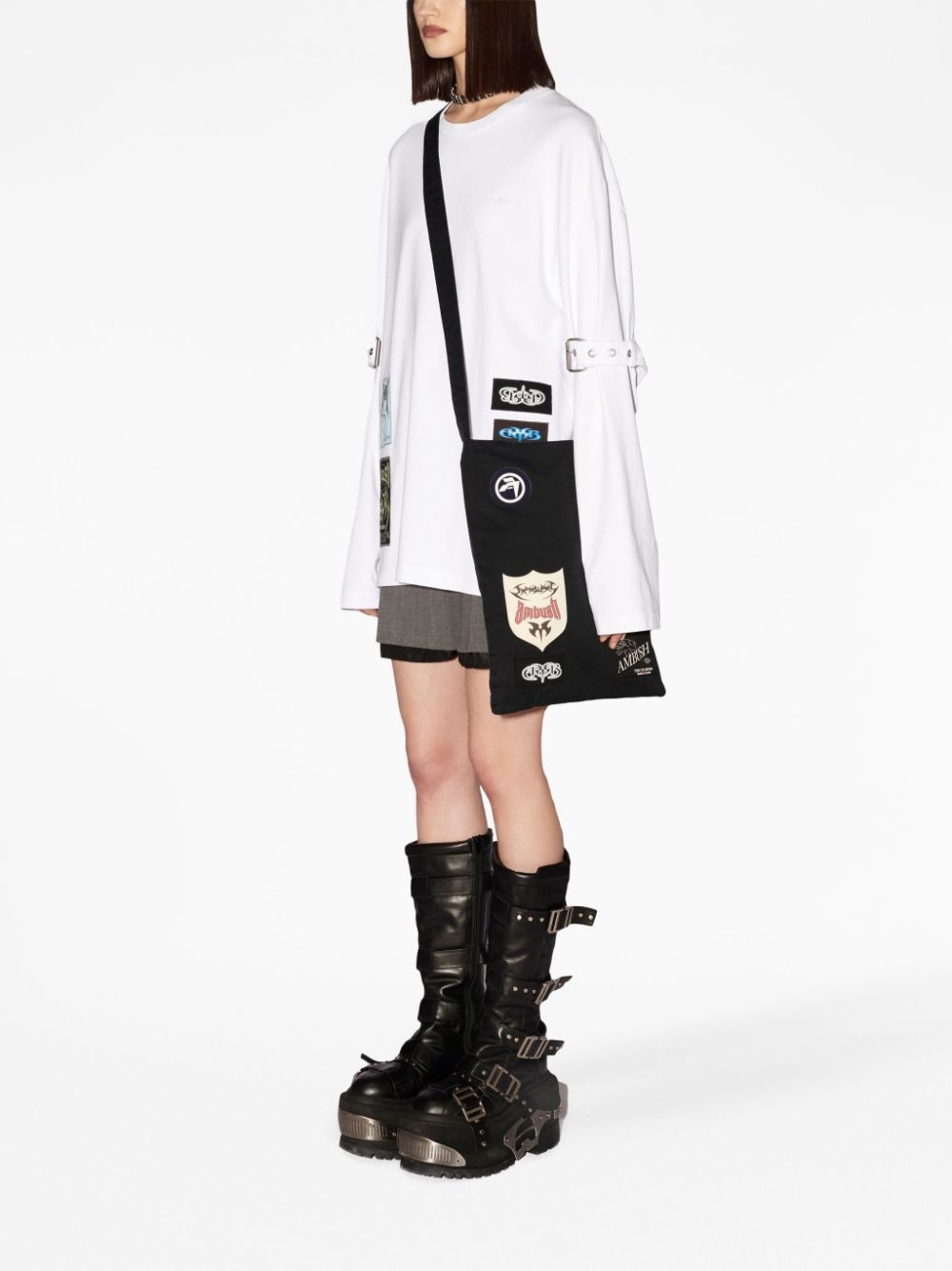 logo-patchwork cotton tote bag - 3