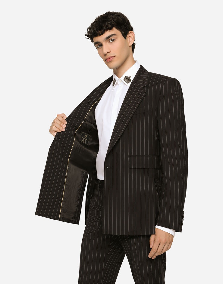 Pinstripe stretch wool Sicilia-fit suit - 5