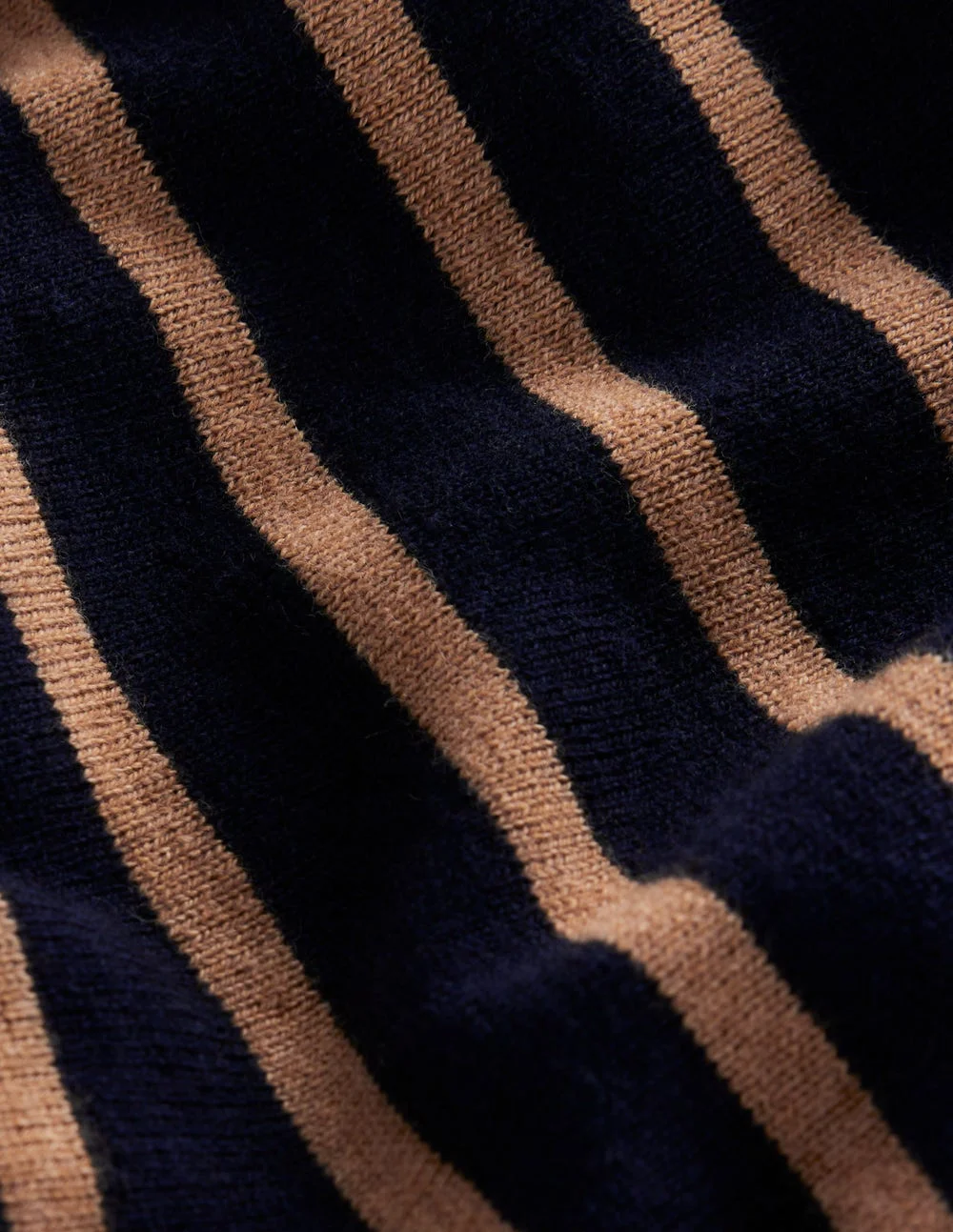 Liz Knitted Midi Skirt-Navy and Camel Stripe - 1