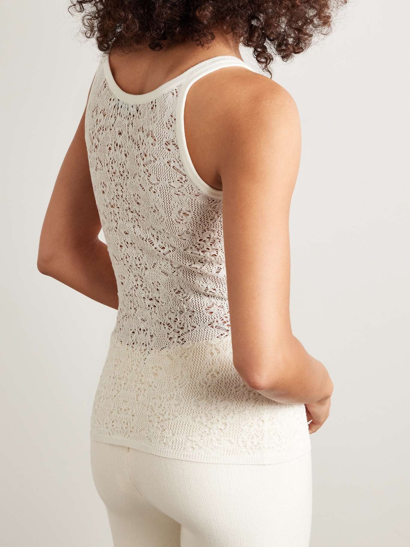 Pontus crocheted wool and silk-blend tank Ivory - 3